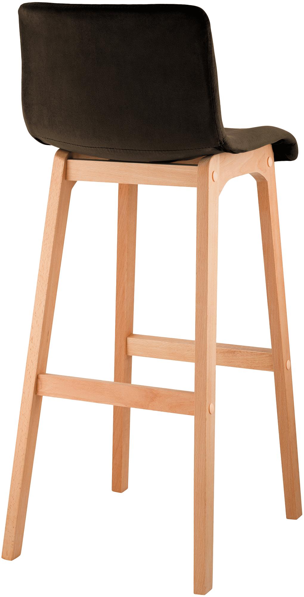 Taburete de bar Hover terciopelo estructura de cuatro patas Natura