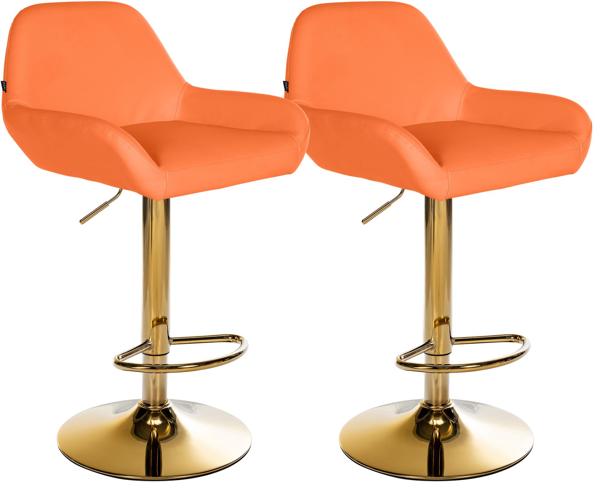 Set de 2 taburetes de bar Braga en polipiel con base dorada
