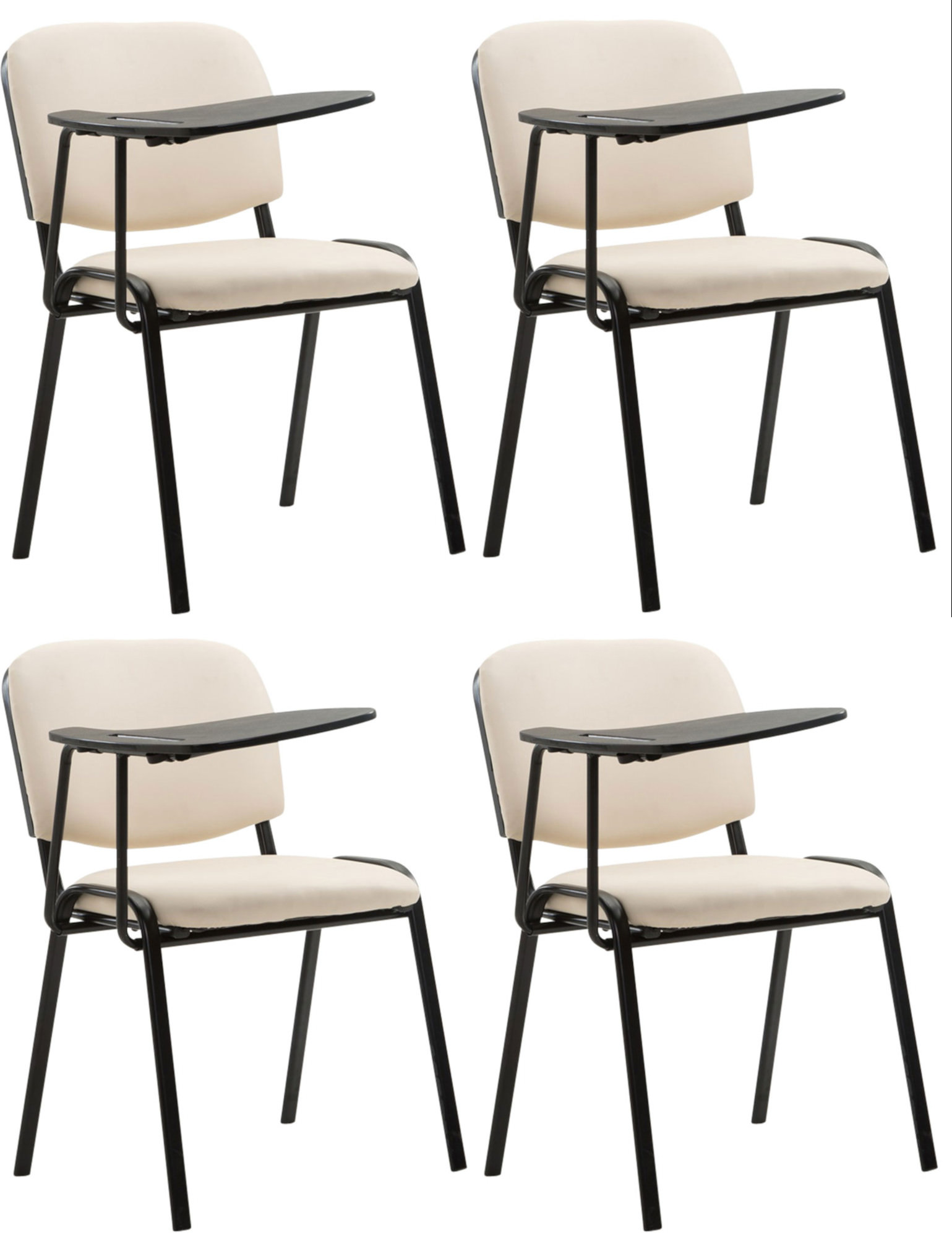 Set de 4 sillas confidente Ken con mesa extensible para escritura