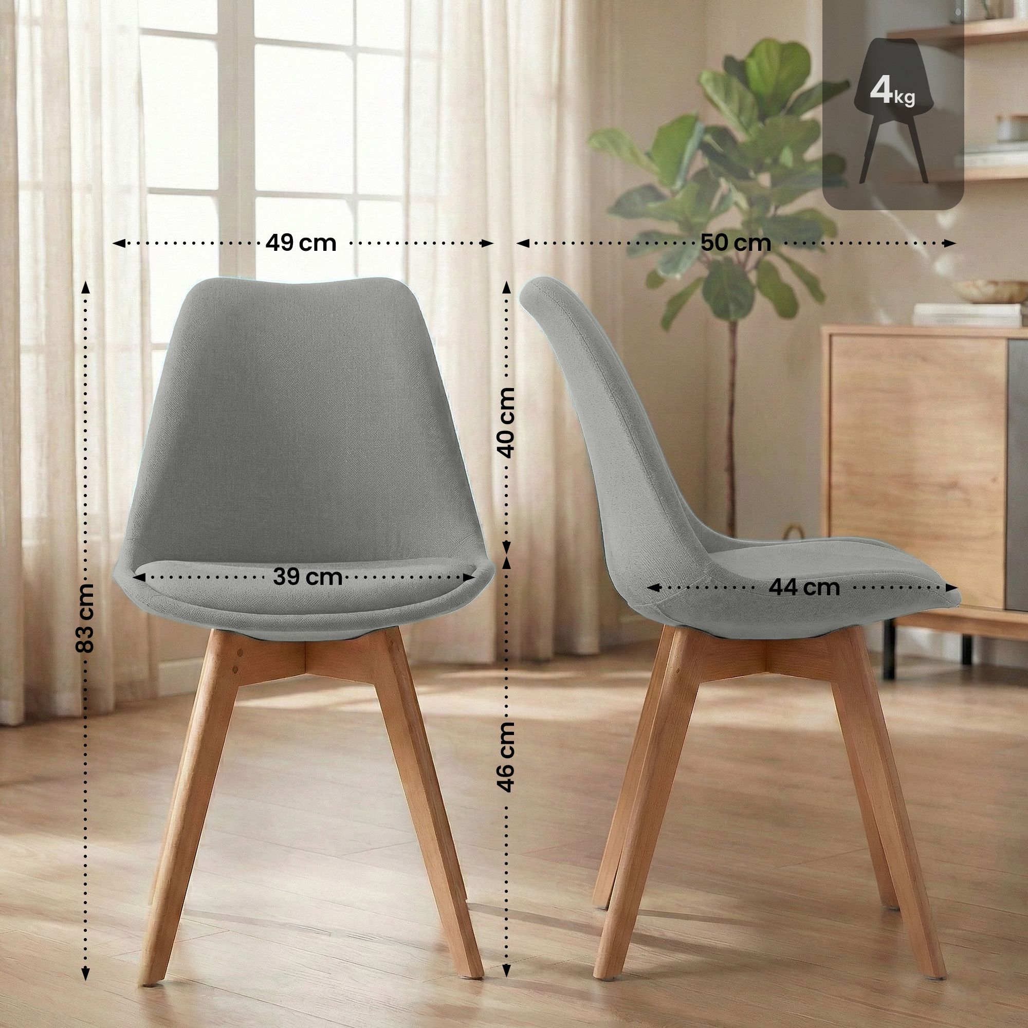 Silla de comedor Linares elegante, cómoda y fácil de limpiar Ideal para tu hogar