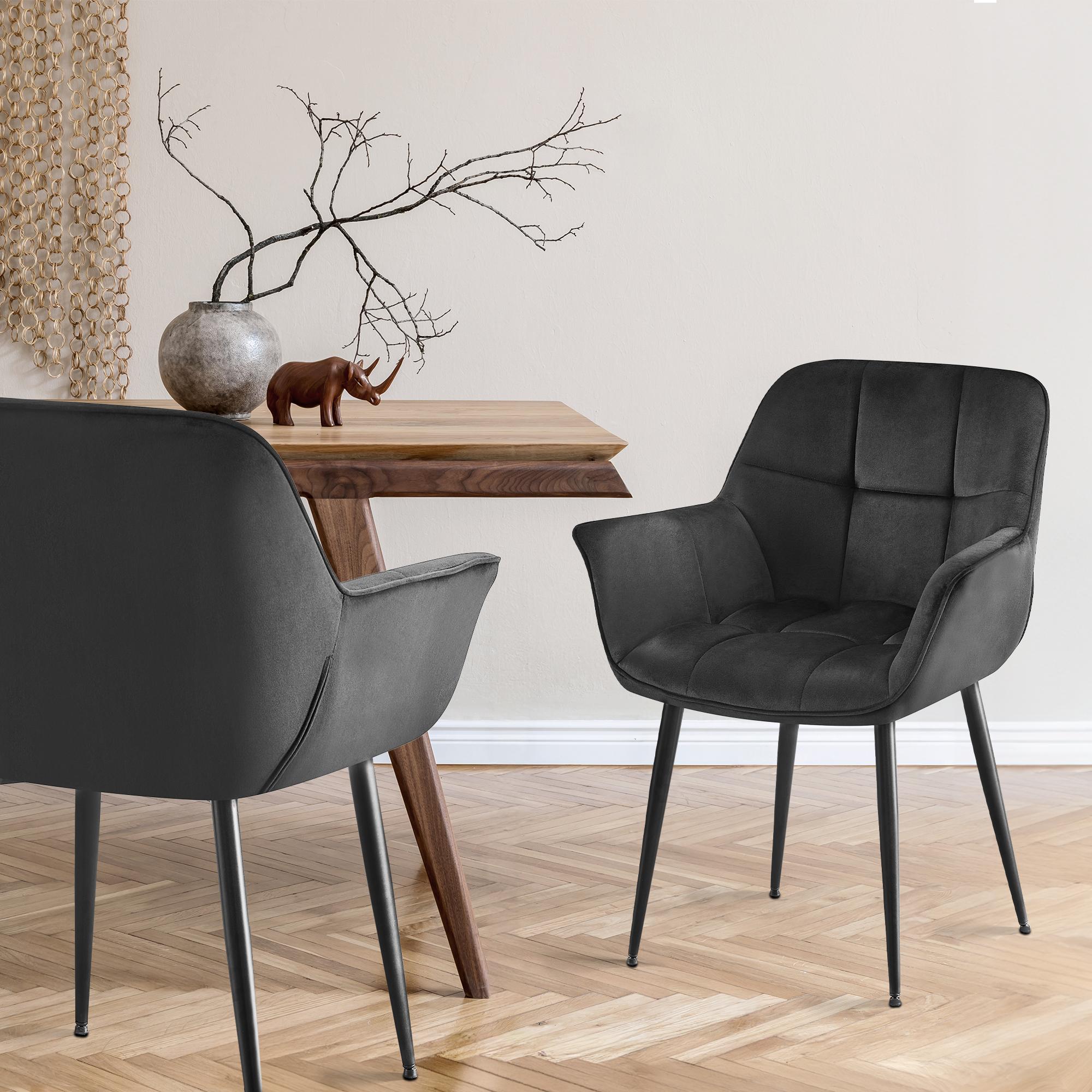 Set de 2 sillas de comedor Rosevilla en terciopelo