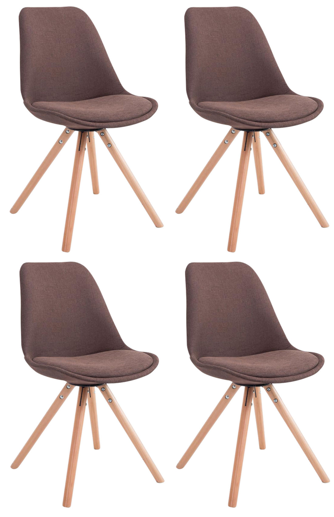 Set de 4 sillas de comedor Toulouse en tela