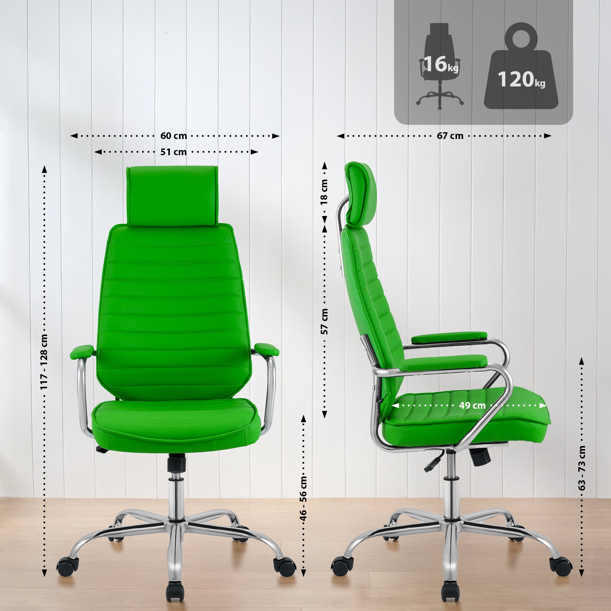 Silla de Oficina Rako de Cuero Sintético