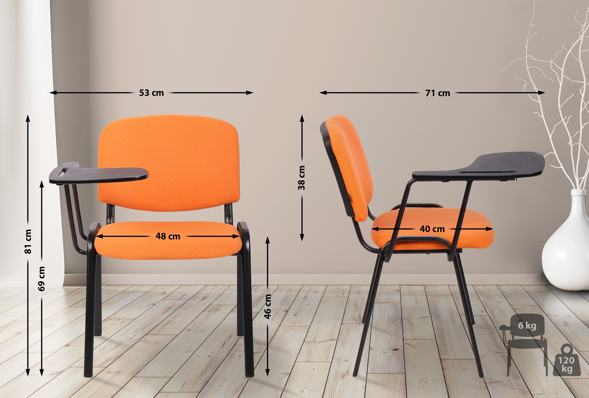 silla conferencia Ken con mesa plegable & en tela
