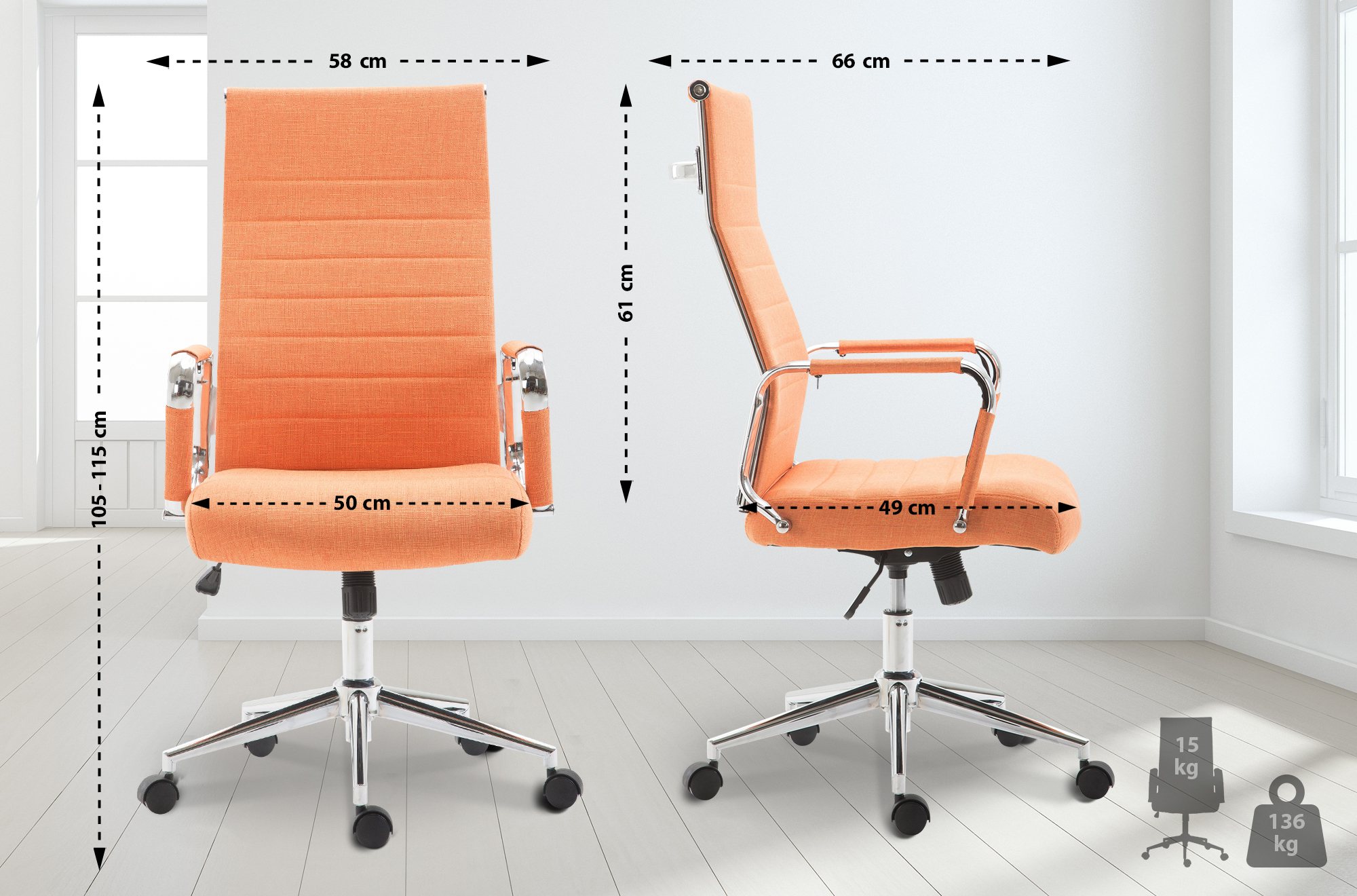 Silla De Oficina Kolumbus En Tela