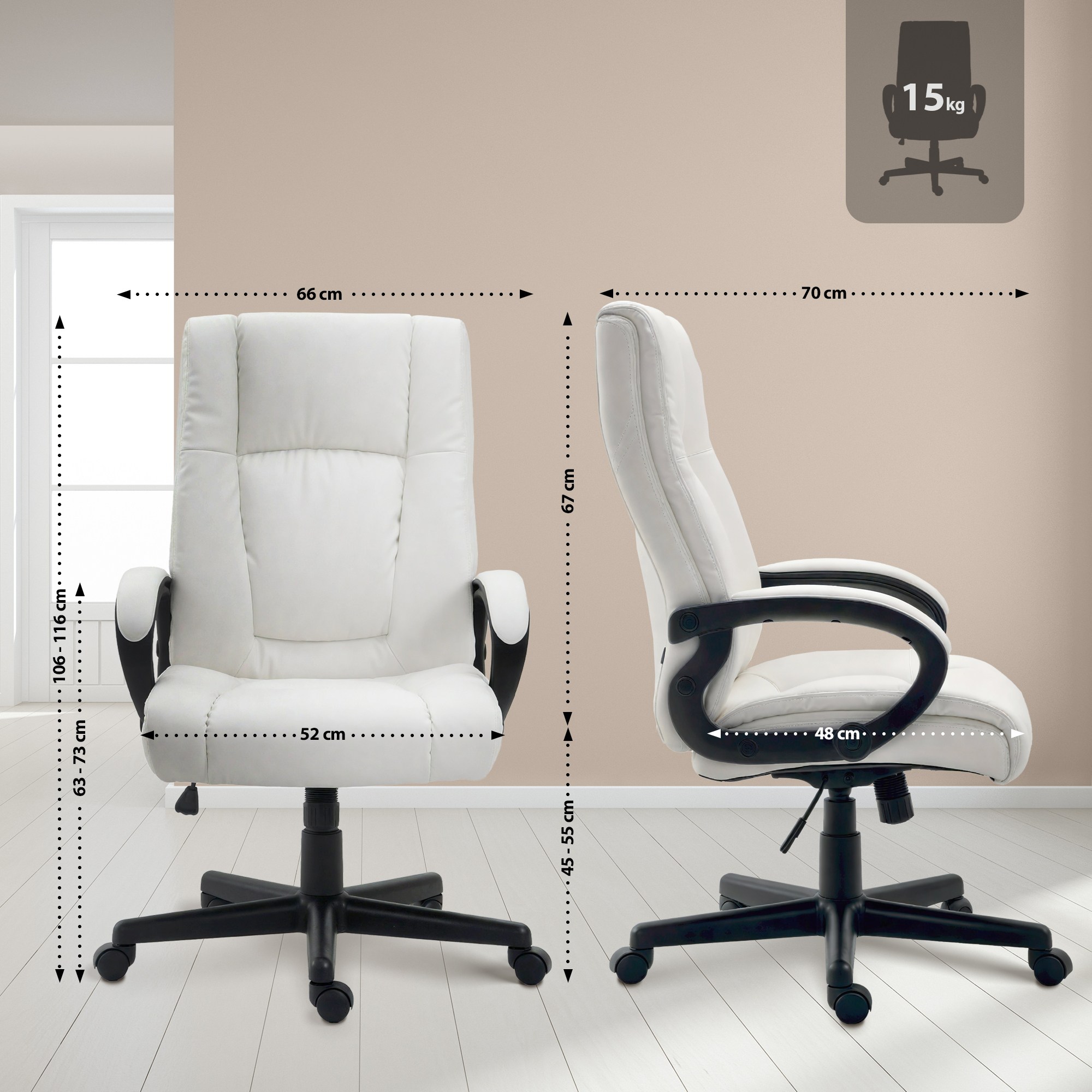Silla de oficina XL Sparta imitación cuero