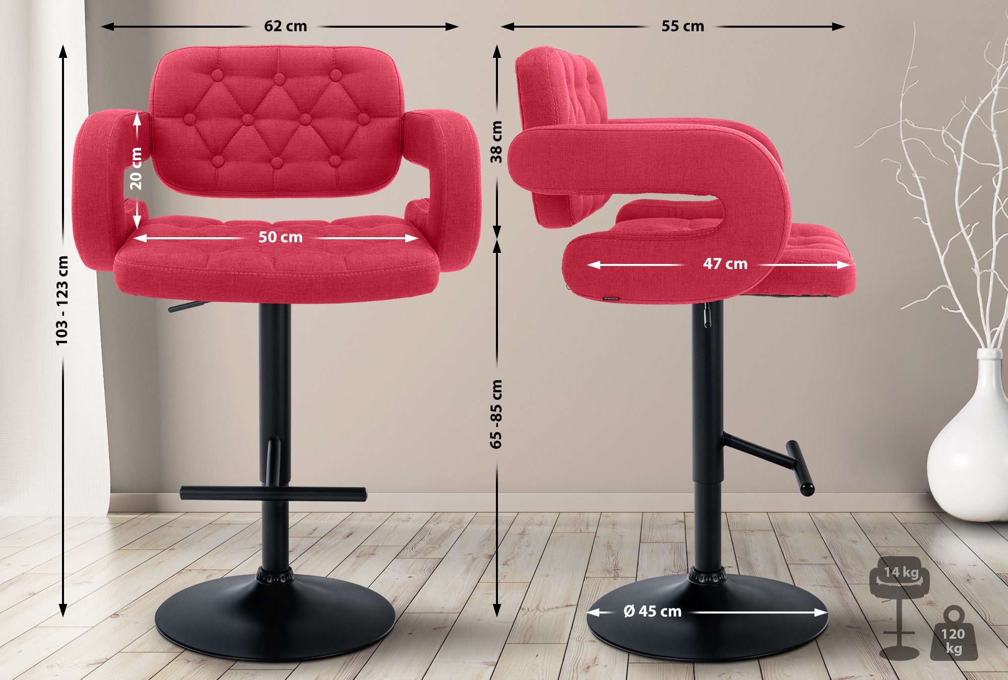 Taburete de Bar Dublin en Tela