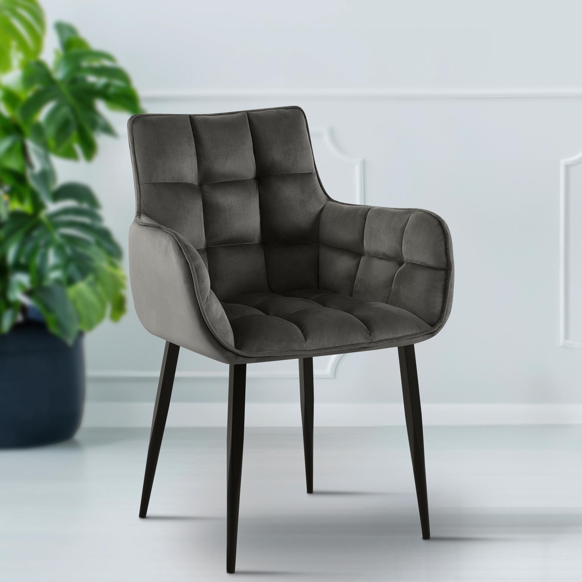 Silla de comedor de terciopelo Tirana