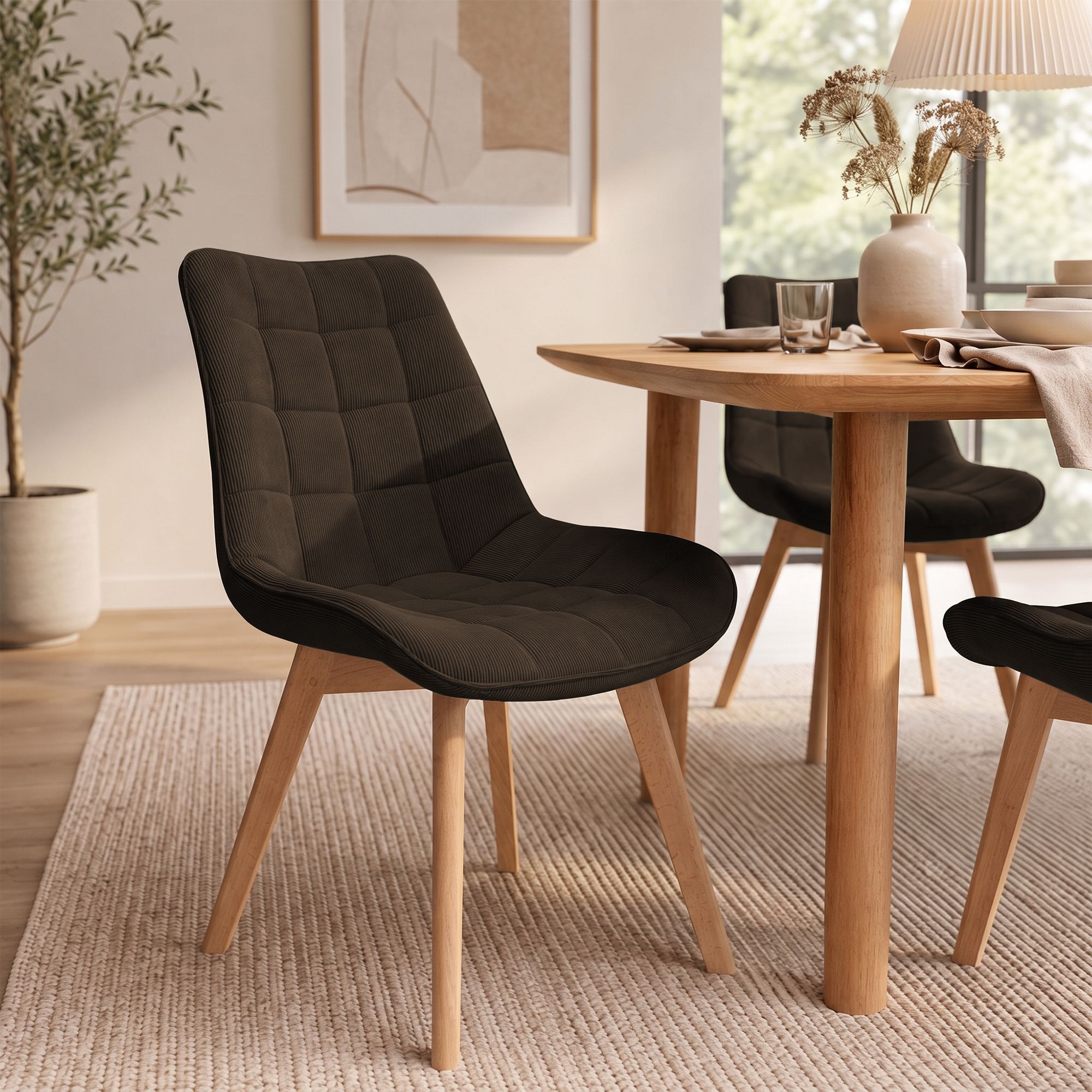 Silla de comedor Brook de pana