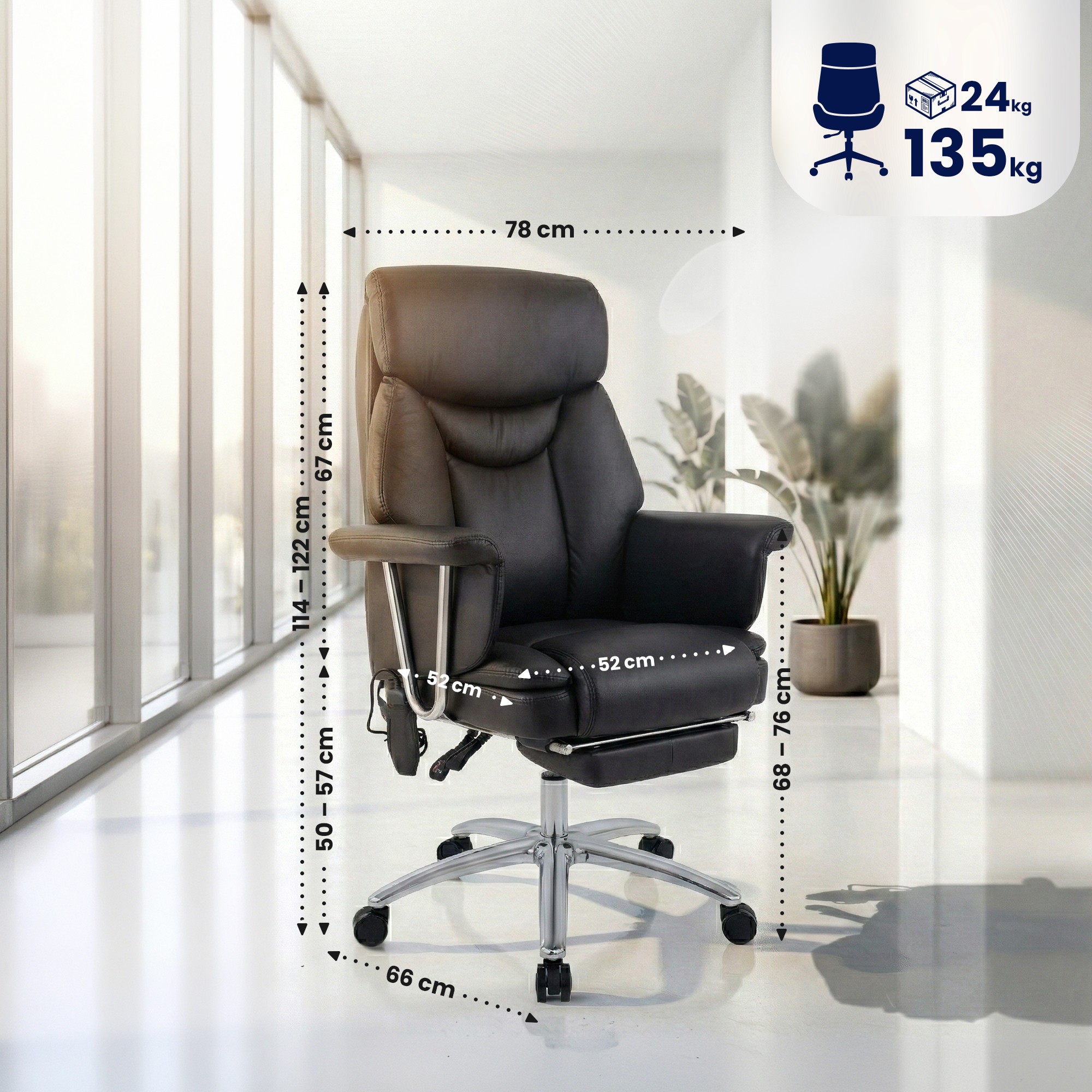 Silla de oficina Dahra con funcion de masaje