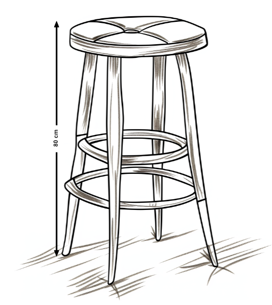 Illustration Barhocker Höhe