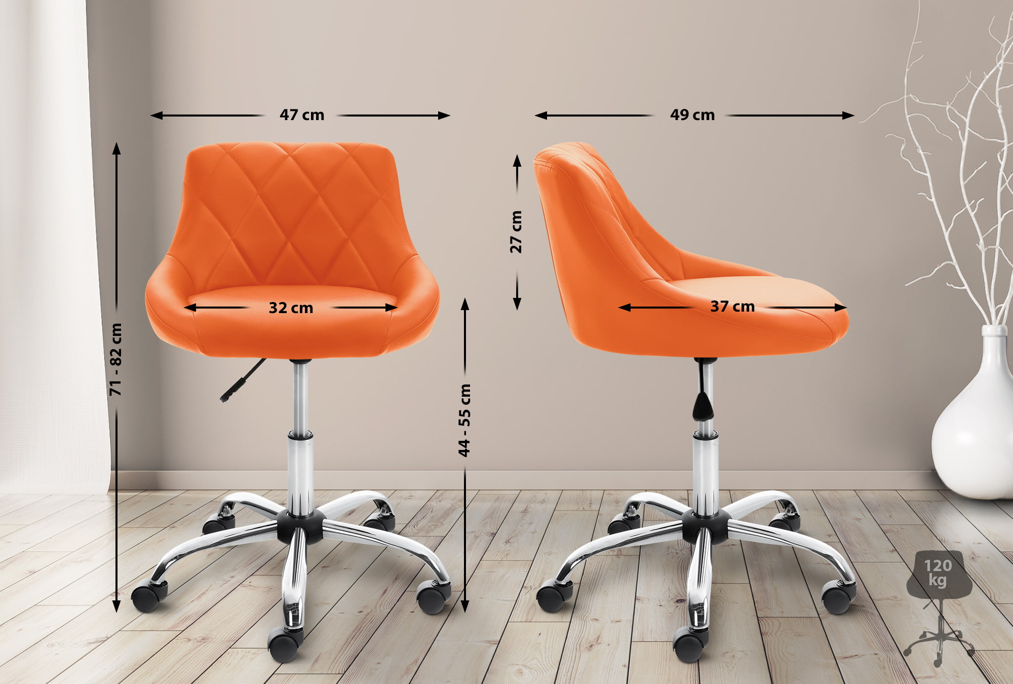 Taburete De Trabajo Lazio Con Ruedas