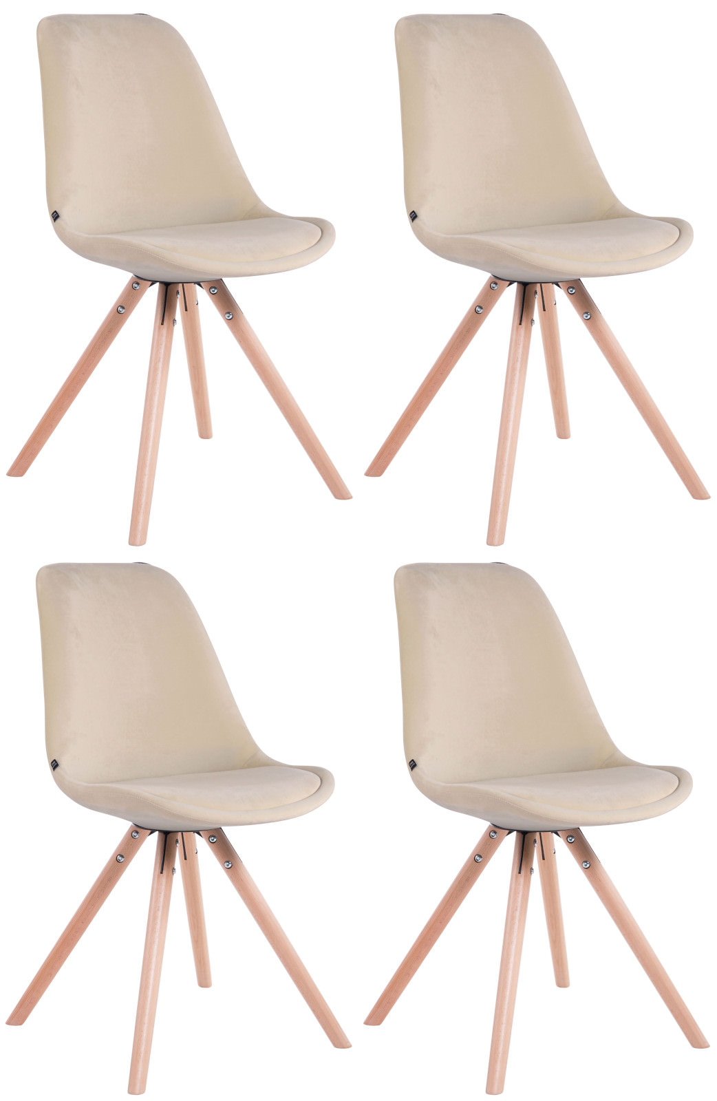 Set de 4 sillas de comedor Toulouse Rund en terciopelo
