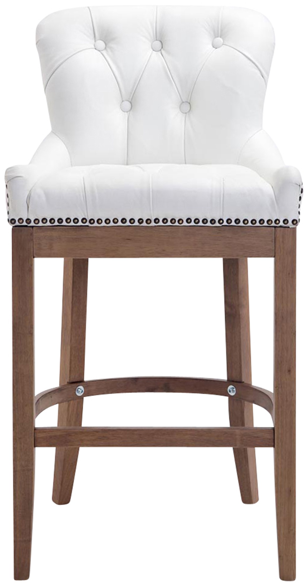 Taburete Lakewood Cuero Aútentico & Madera Clara