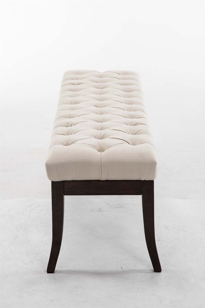 Taburete Recibidor Ramses En Tela & Madera Oscura