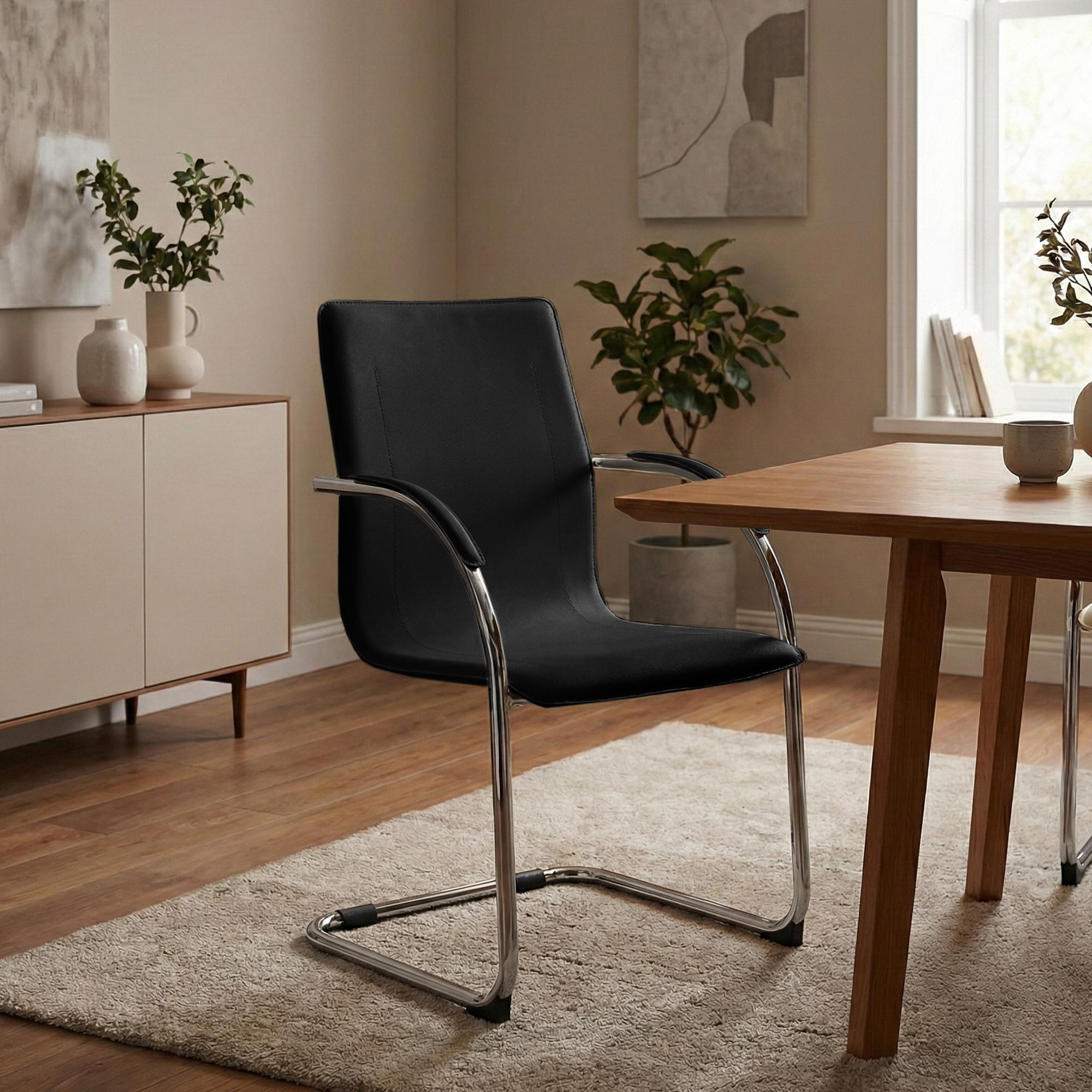Silla cantilever Noeleen de piel sintetica