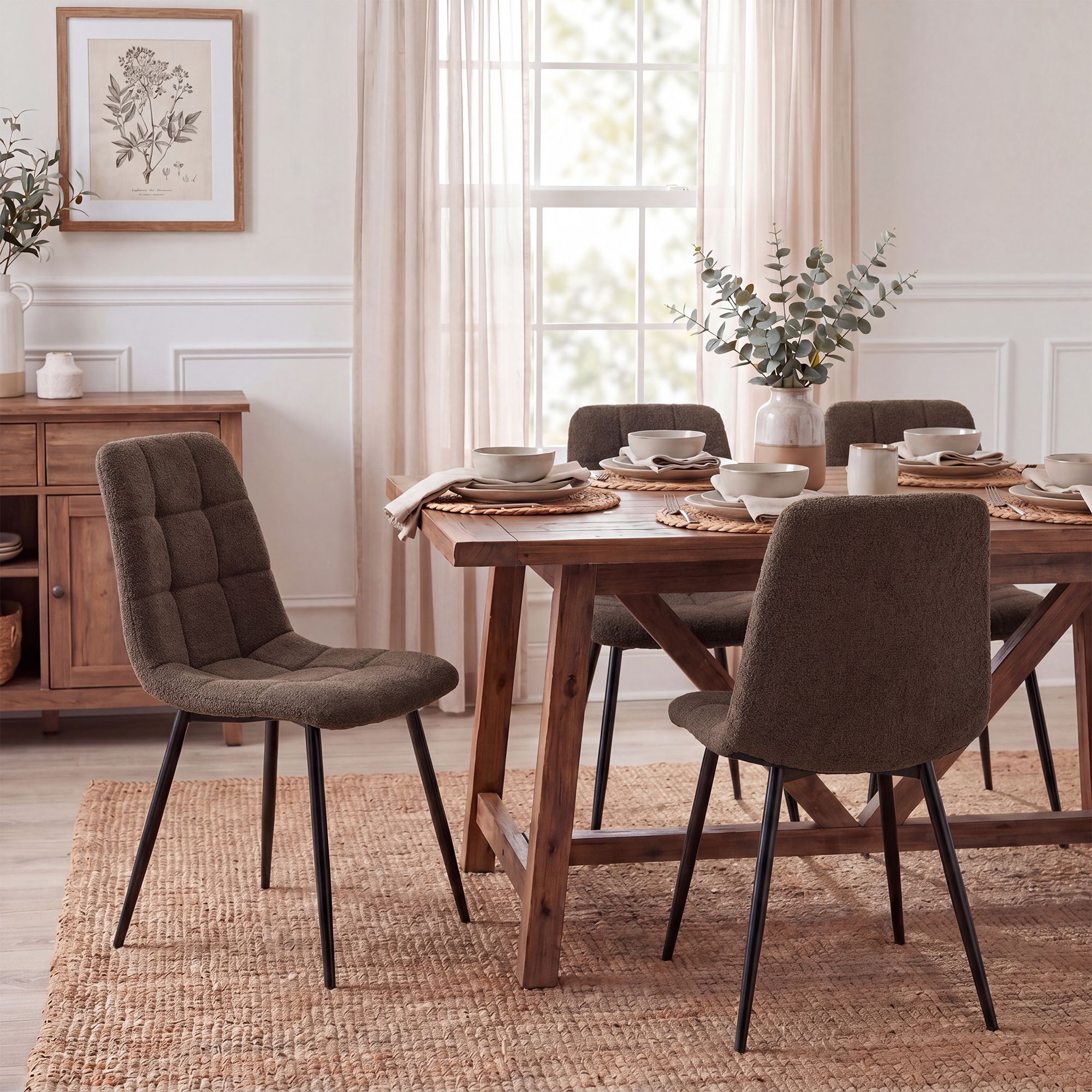 Silla de Comedor Antibes Tejido de Peluche