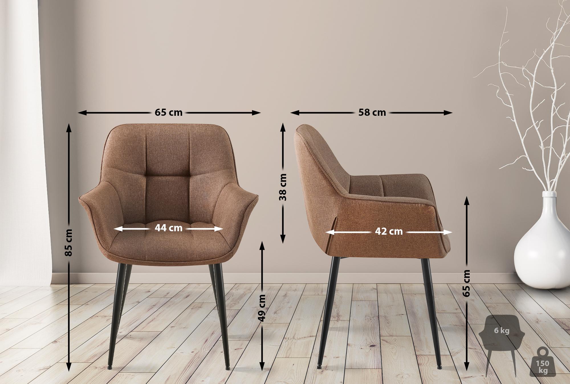 Silla de comedor Roseville en tela o polipiel