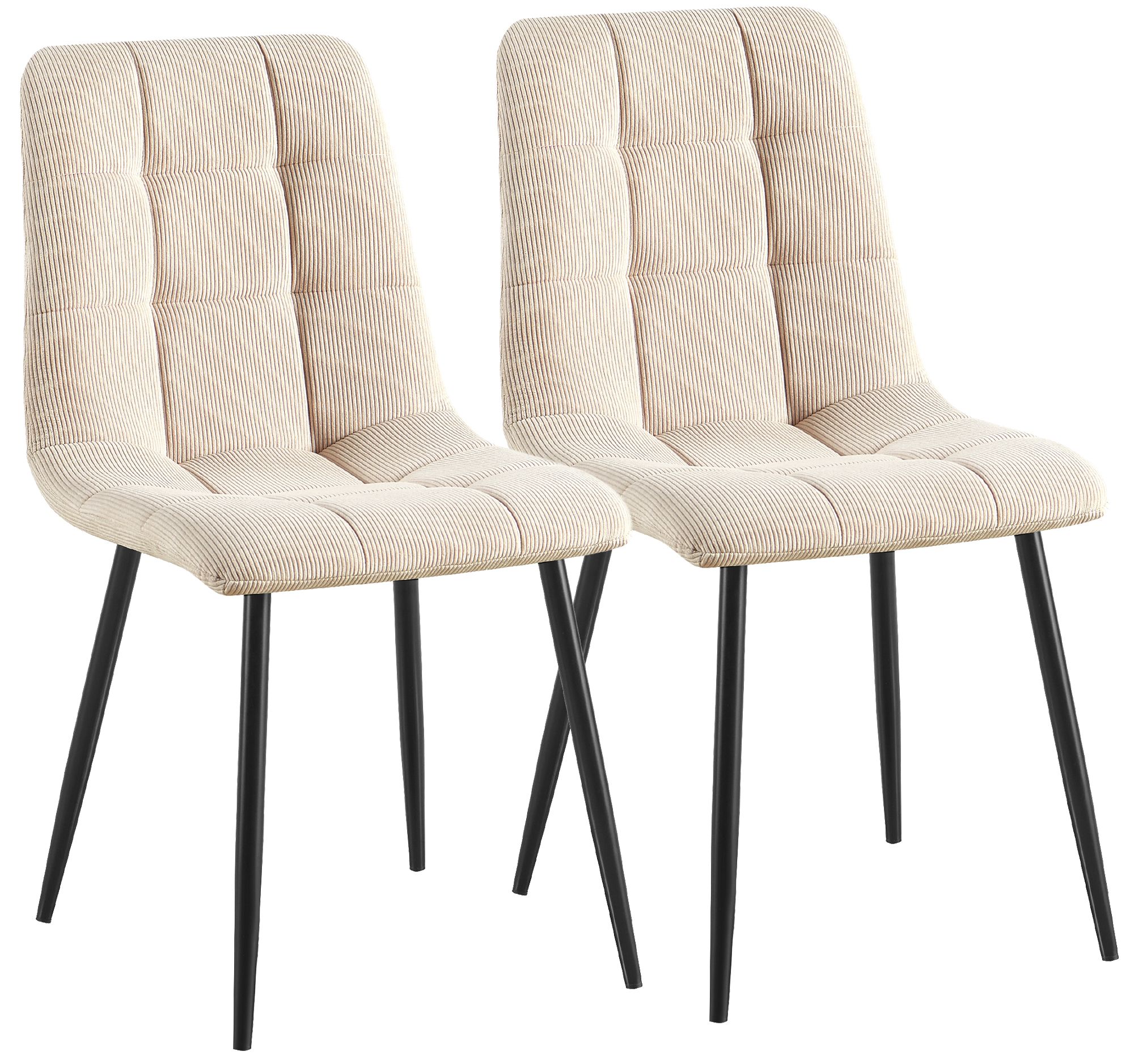 Set de 2 sillas de comedor Antibes de pana