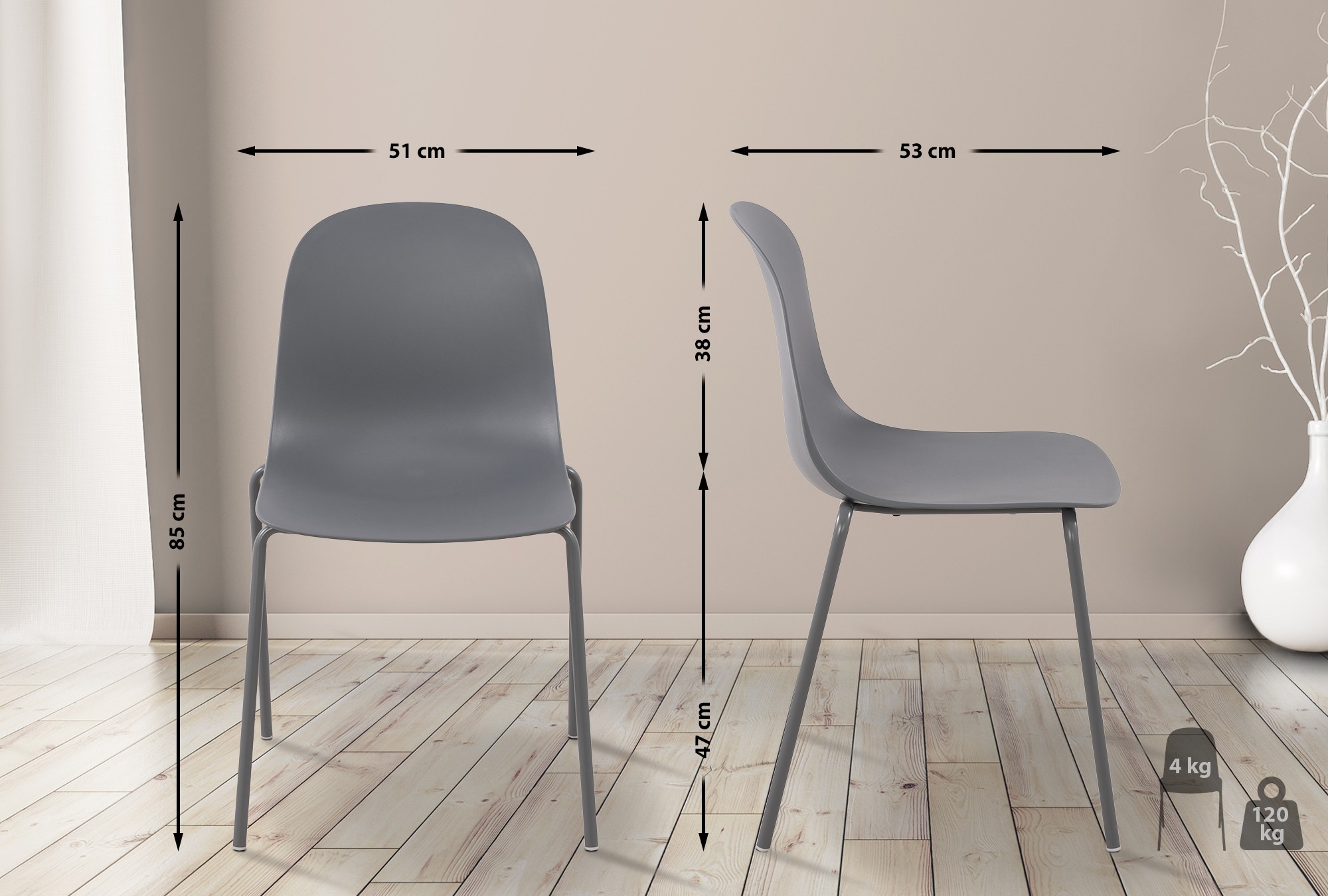 Silla Hardin apilable