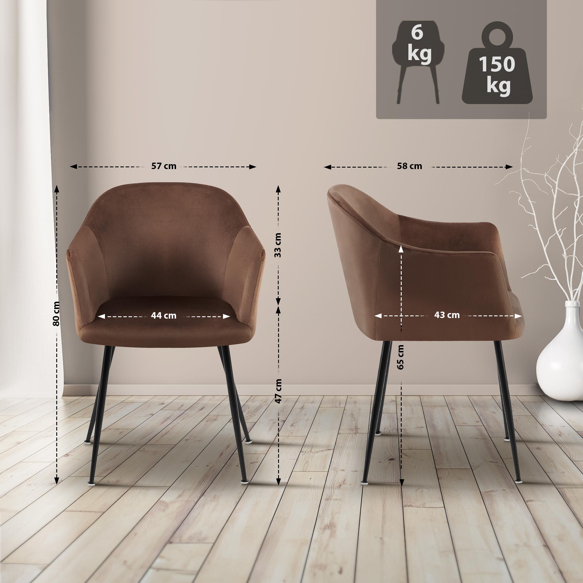 Silla de comedor de terciopelo Jaysie