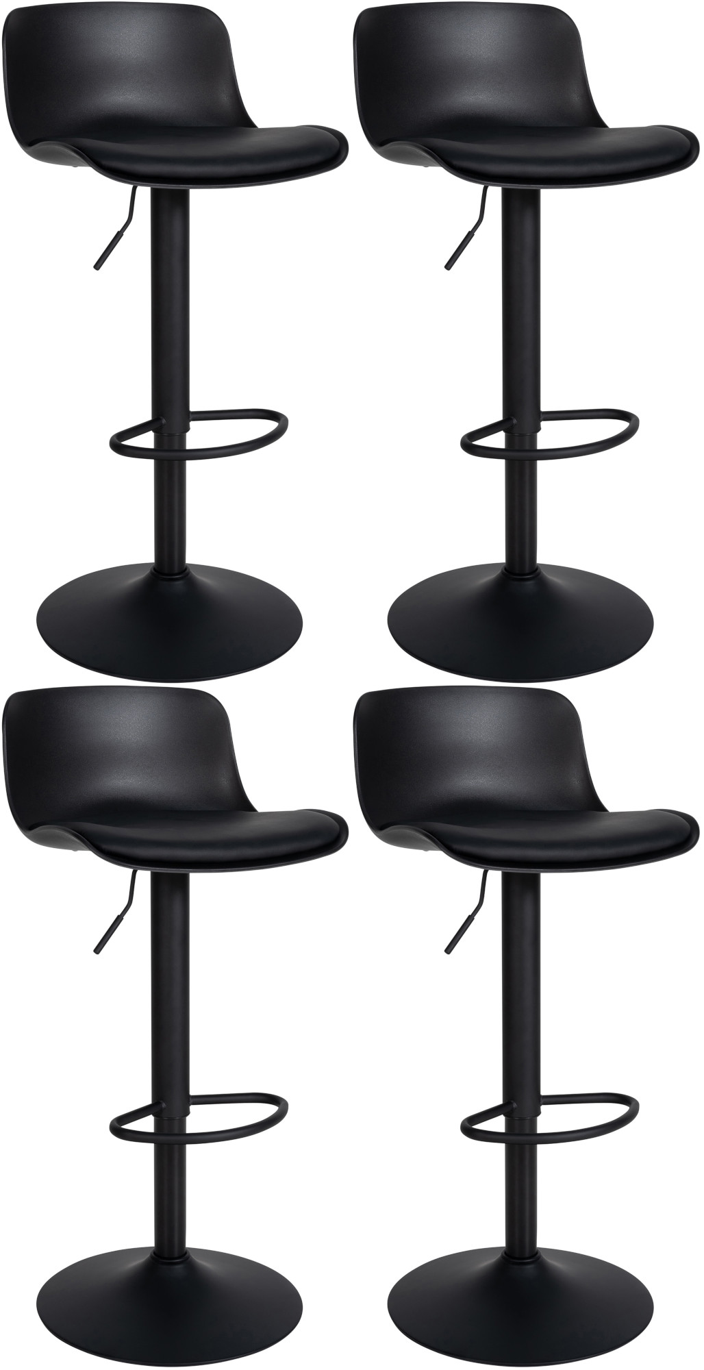 Set de 4 Taburetes de bar Almada con asiento en polipiel