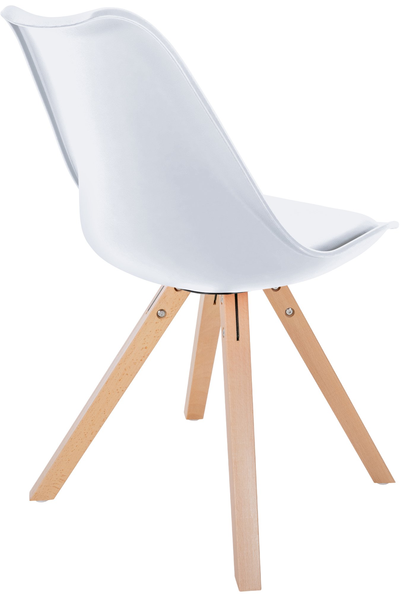 Set de 4 sillas de comedor Sofia con base de madera y asiento en polipiel