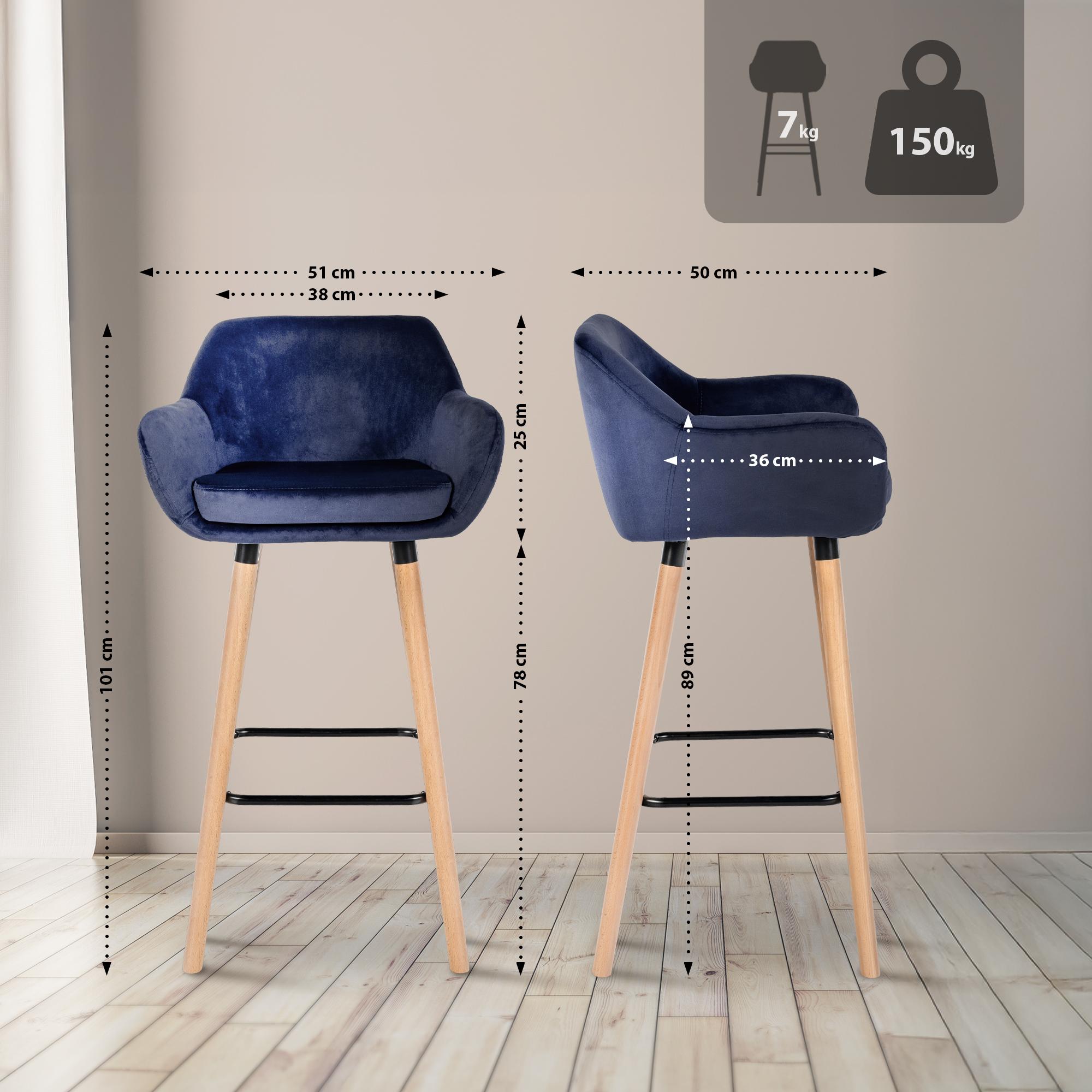 Set de 2 taburetes Grant terciopelo