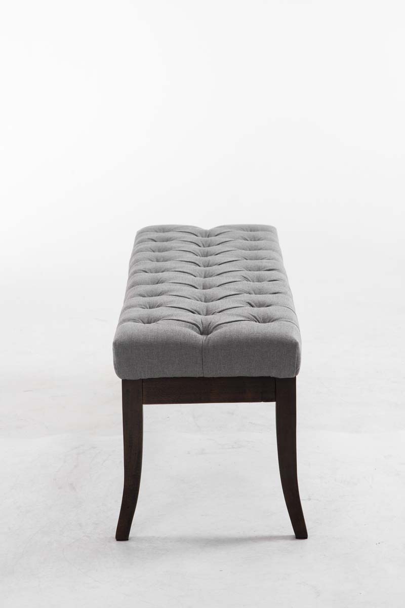 Taburete Recibidor Ramses En Tela & Madera Oscura