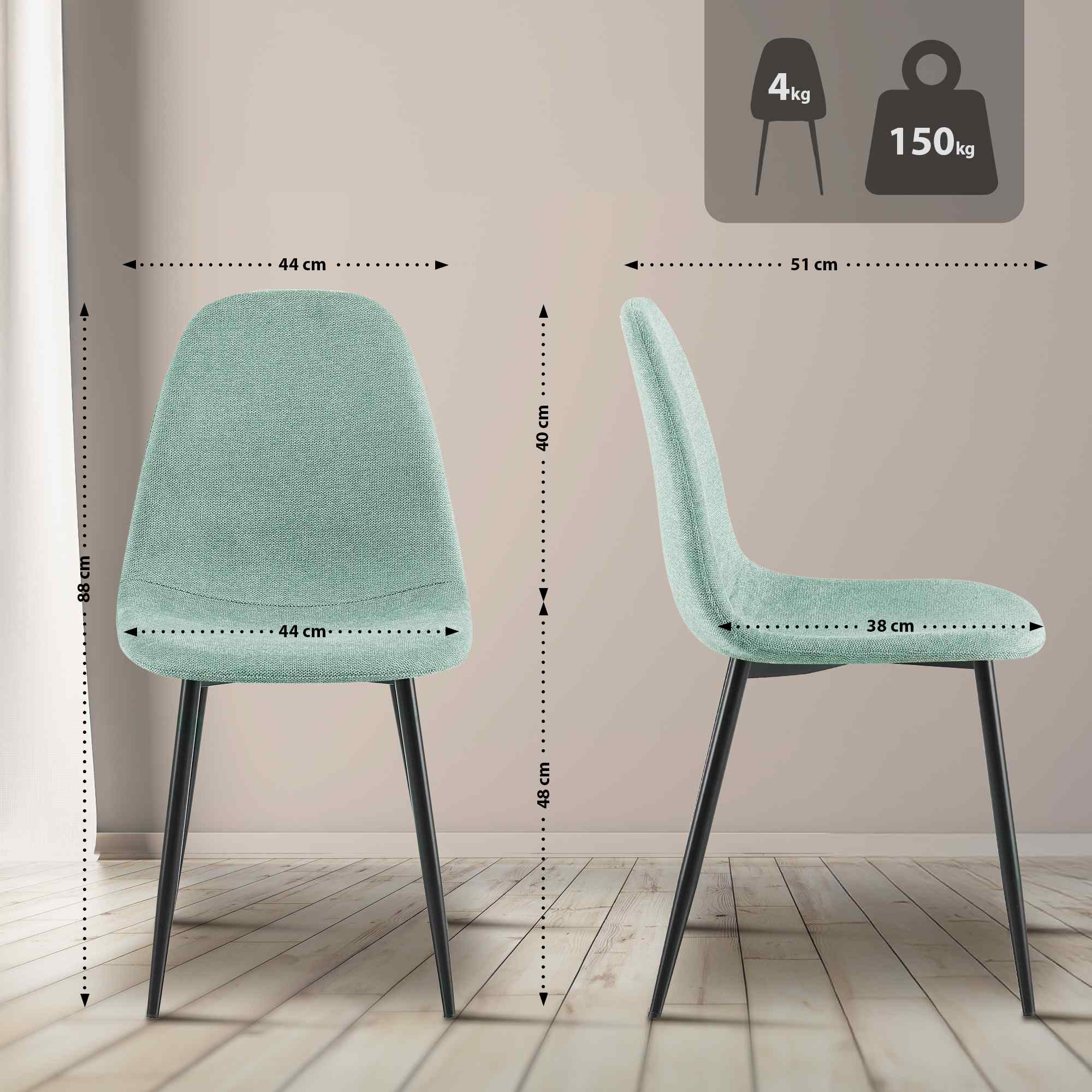Conjunto de 4 sillas de comedor Napier