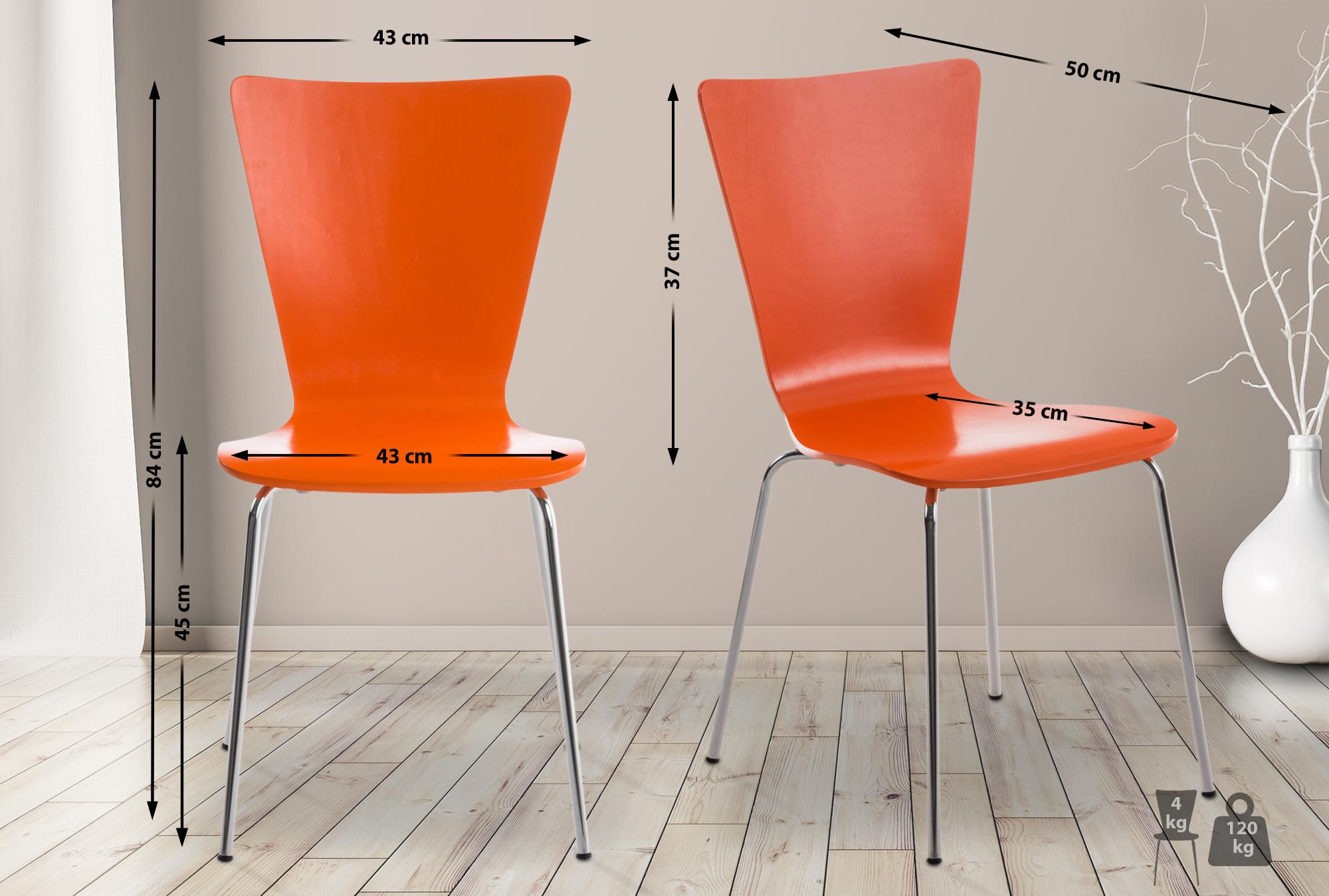Silla Apilable Aaron Naranja