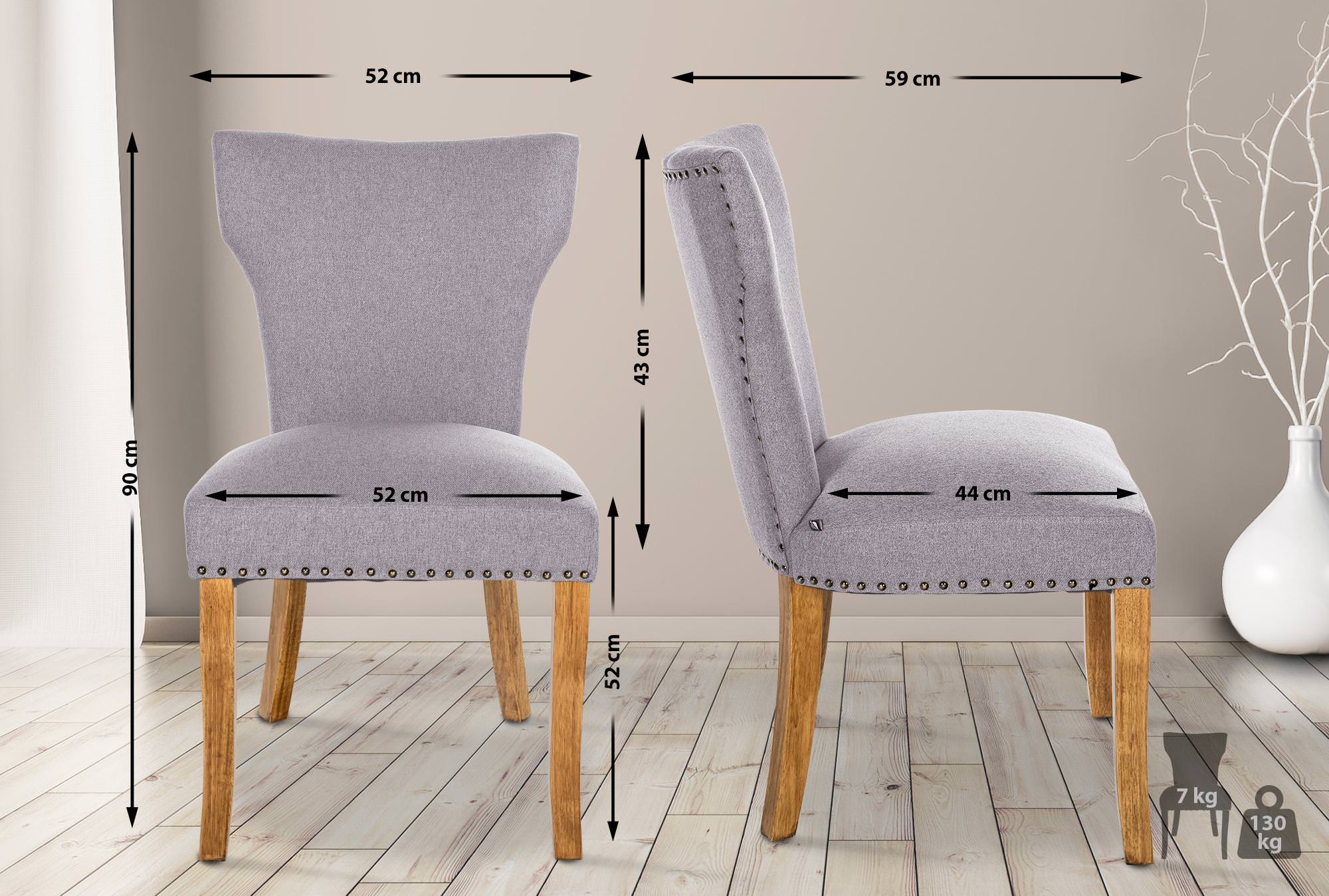 Set de 2 sillas de comedor Zadar en tela