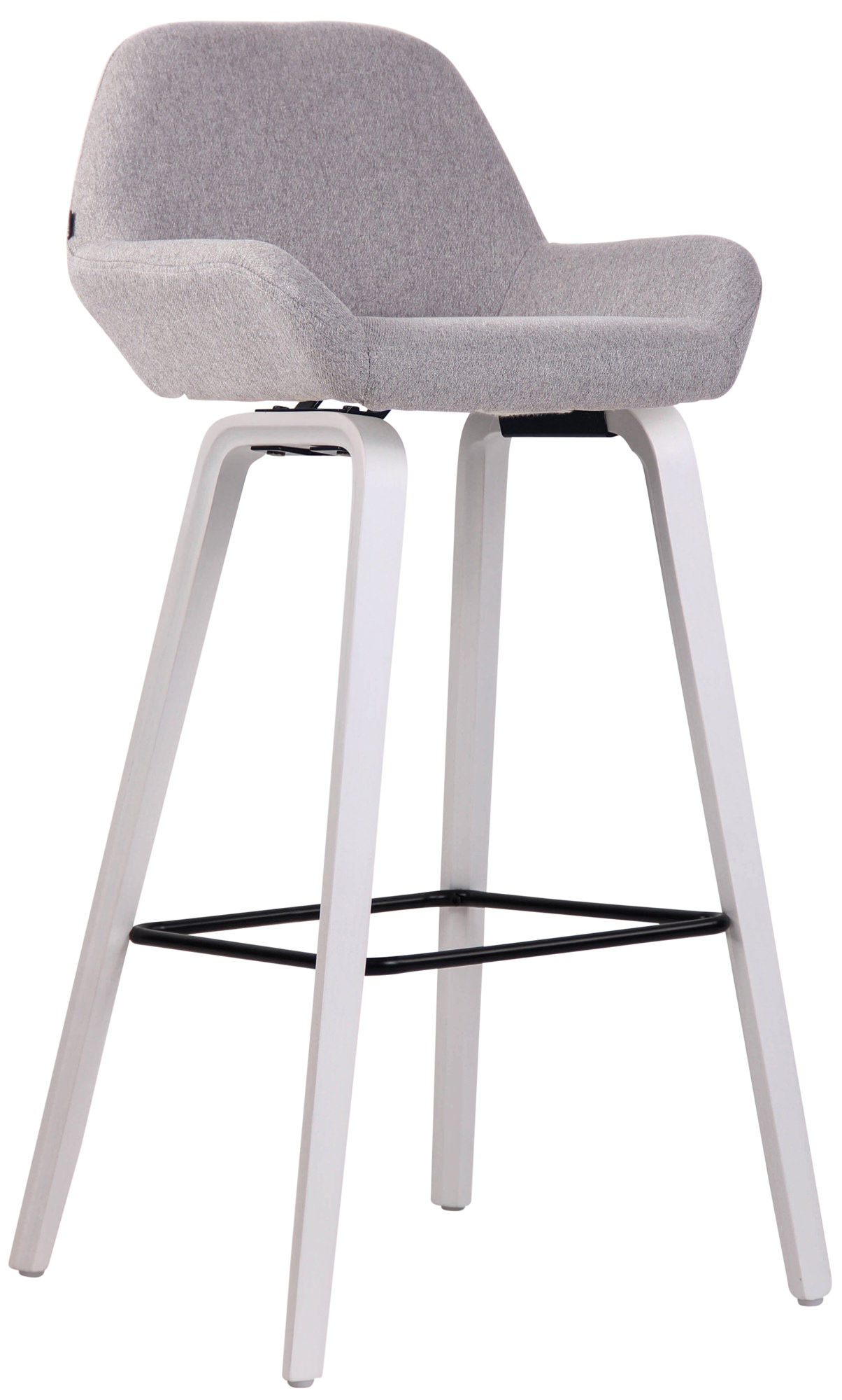 Taburete de bar Newnan de 4 patas con estructura de tela