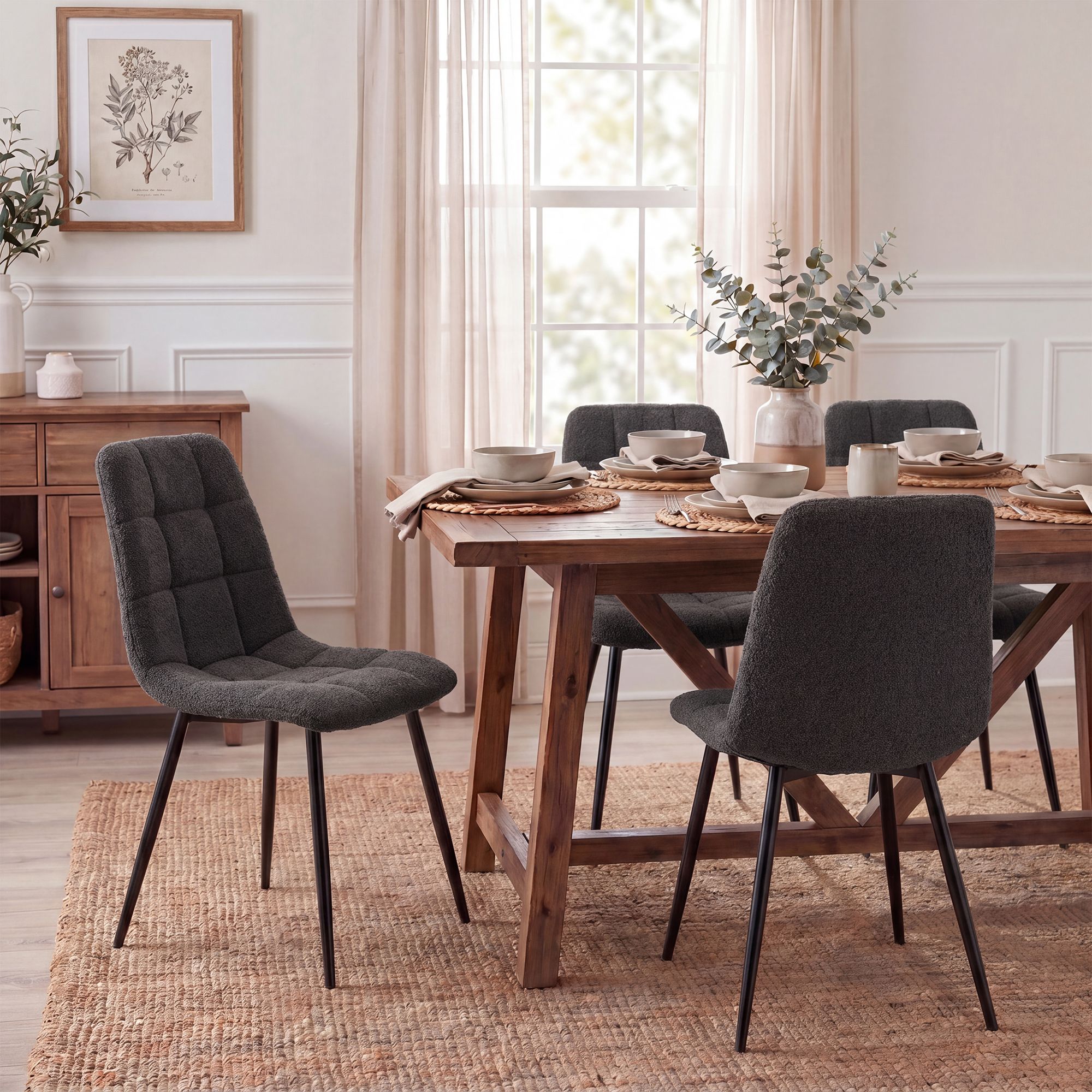 Silla de Comedor Antibes Tejido de Peluche