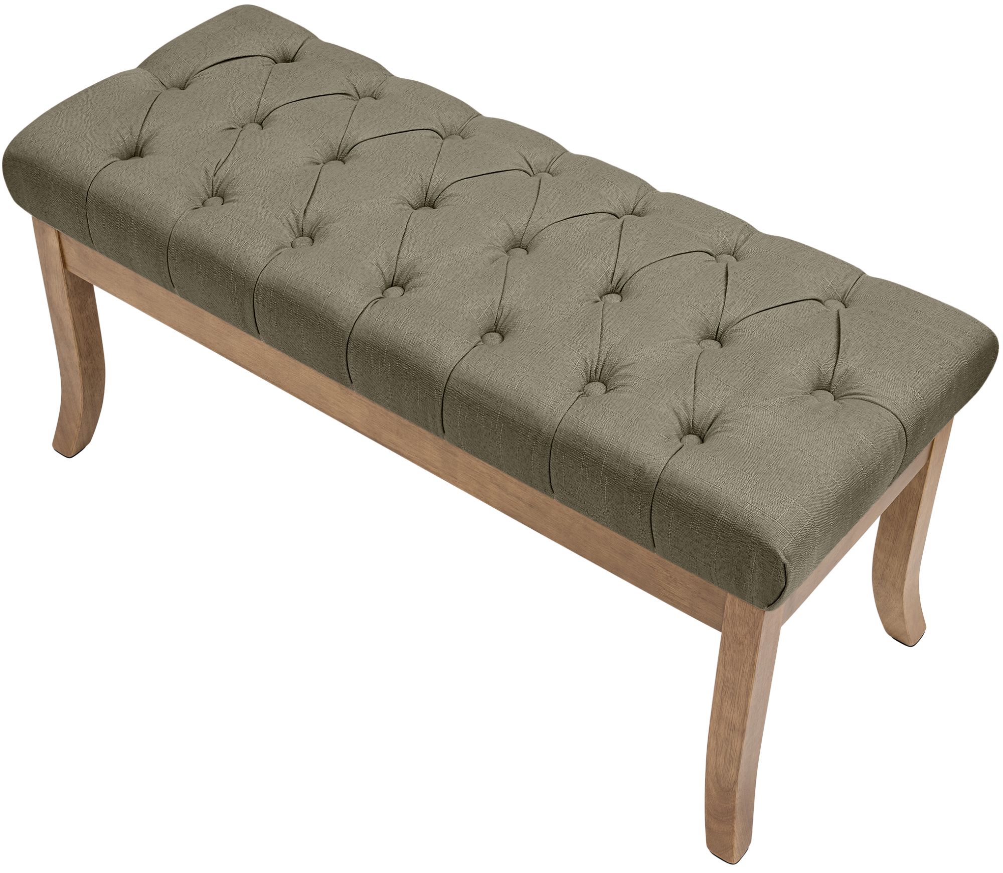 Banco Recibidor Ramses En Tela & Madera Clara