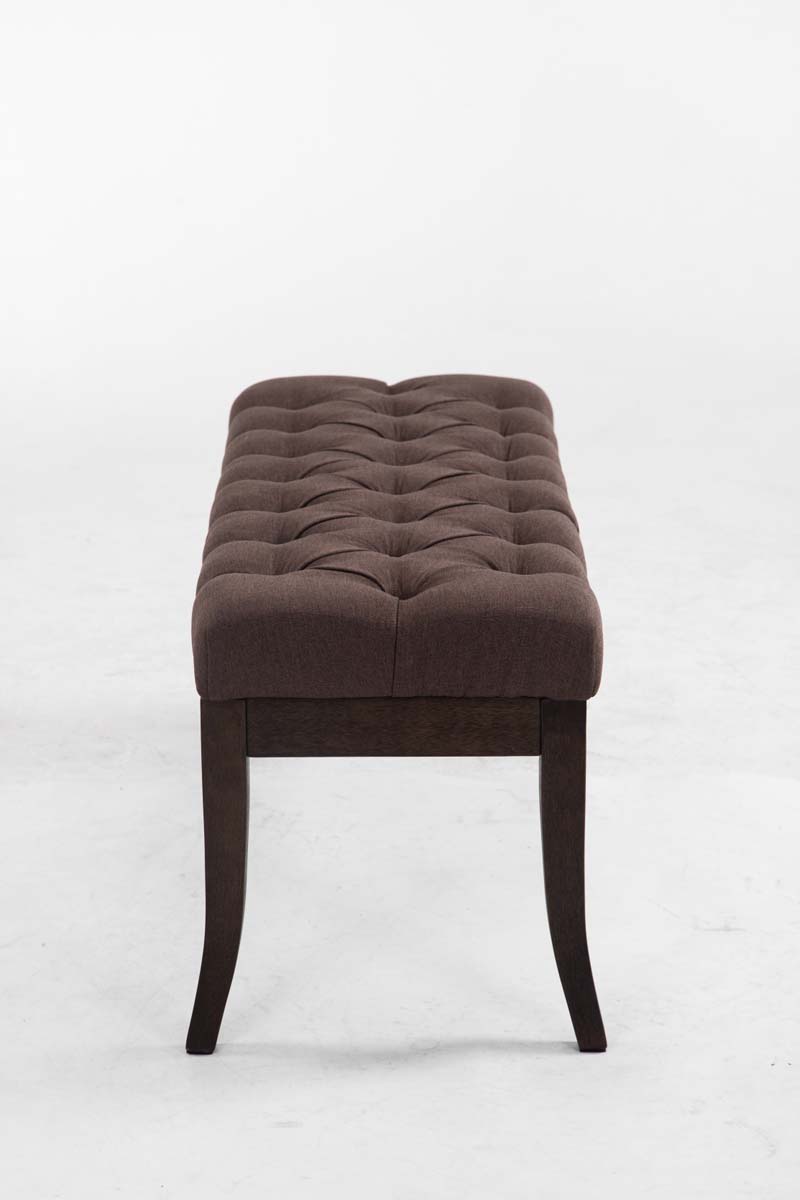 Taburete Recibidor Ramses En Tela & Madera Oscura