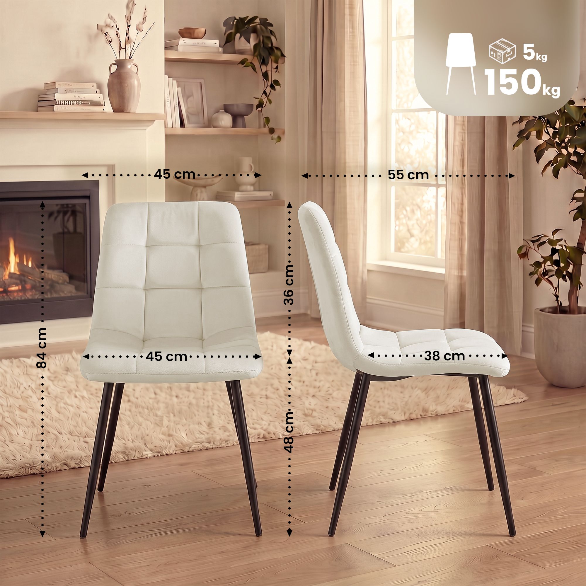 Pack de 4 sillas de comedor Tilde