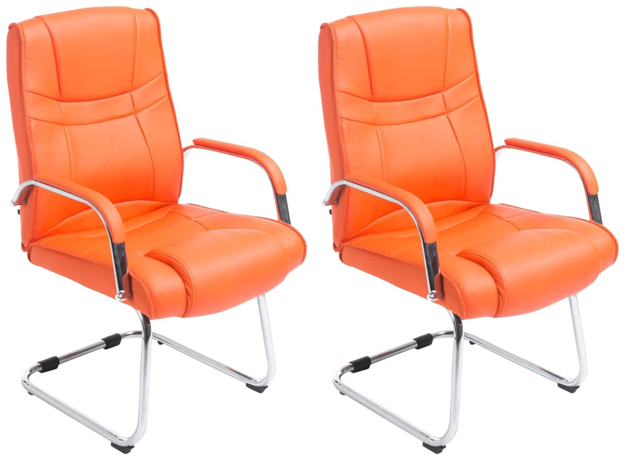 Set de 2 sillas cantilever XXL Attila en polipiel