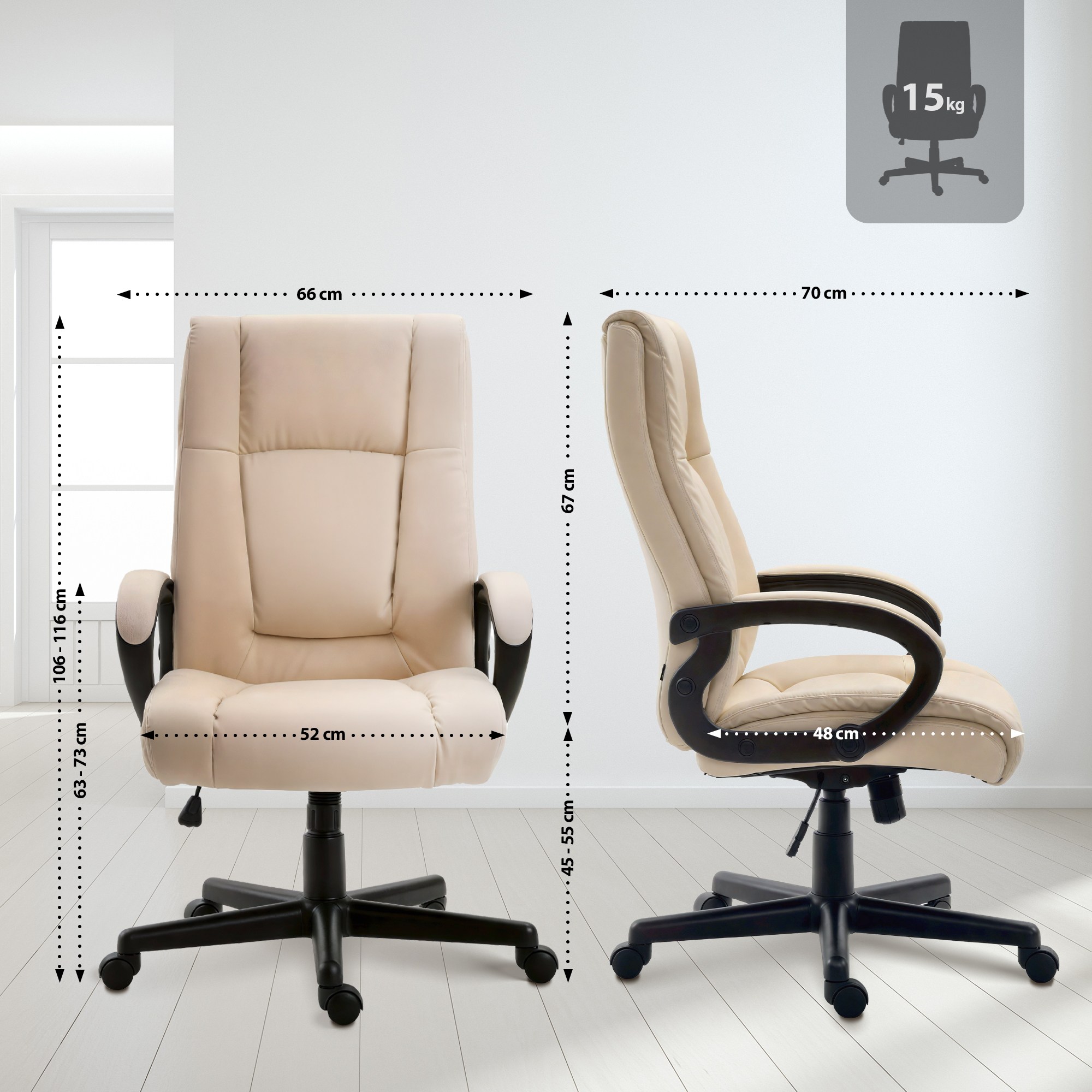 Silla de oficina XL Sparta imitación cuero
