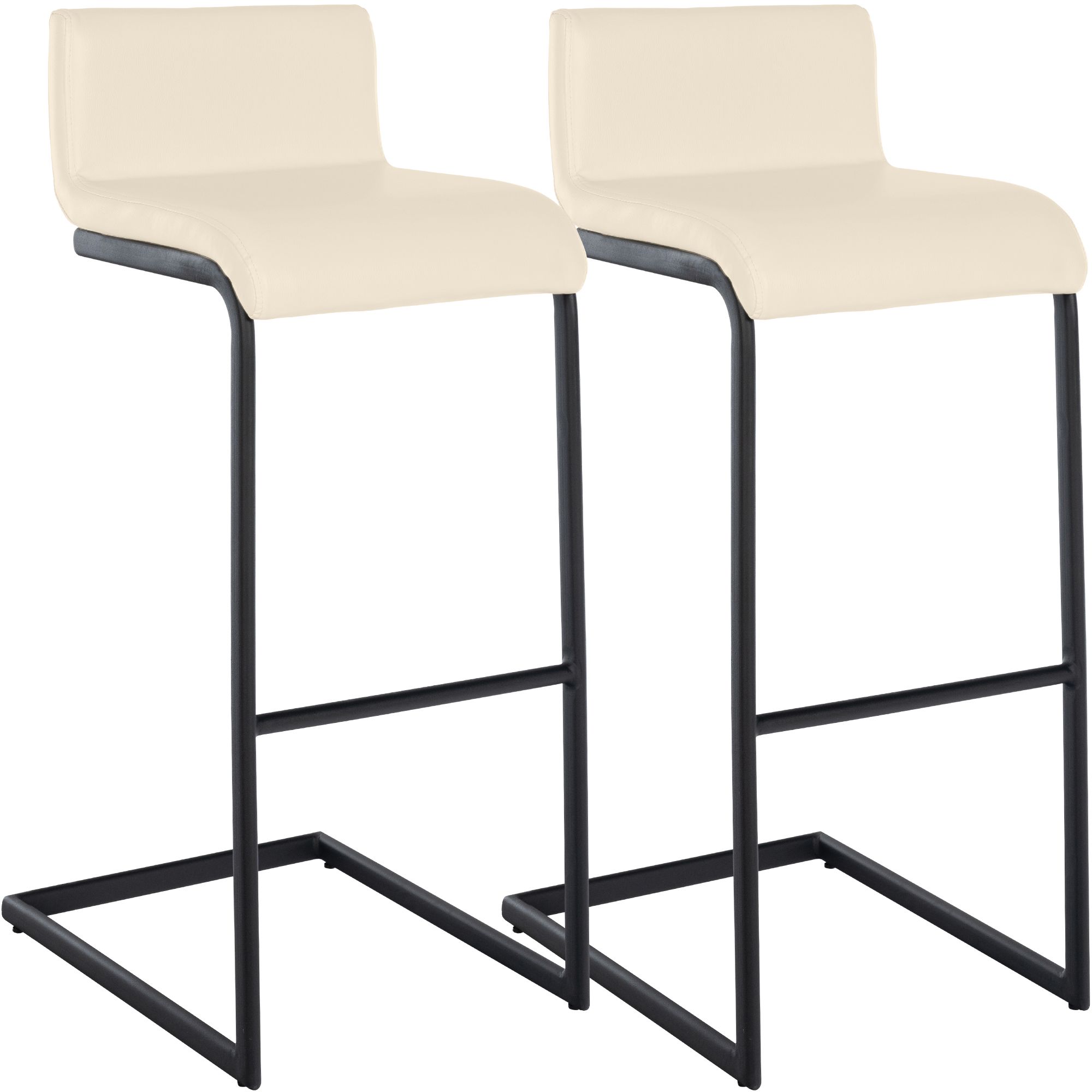 Set de 2 Taburetes de Bar Newport, Estructura de Metal Negro