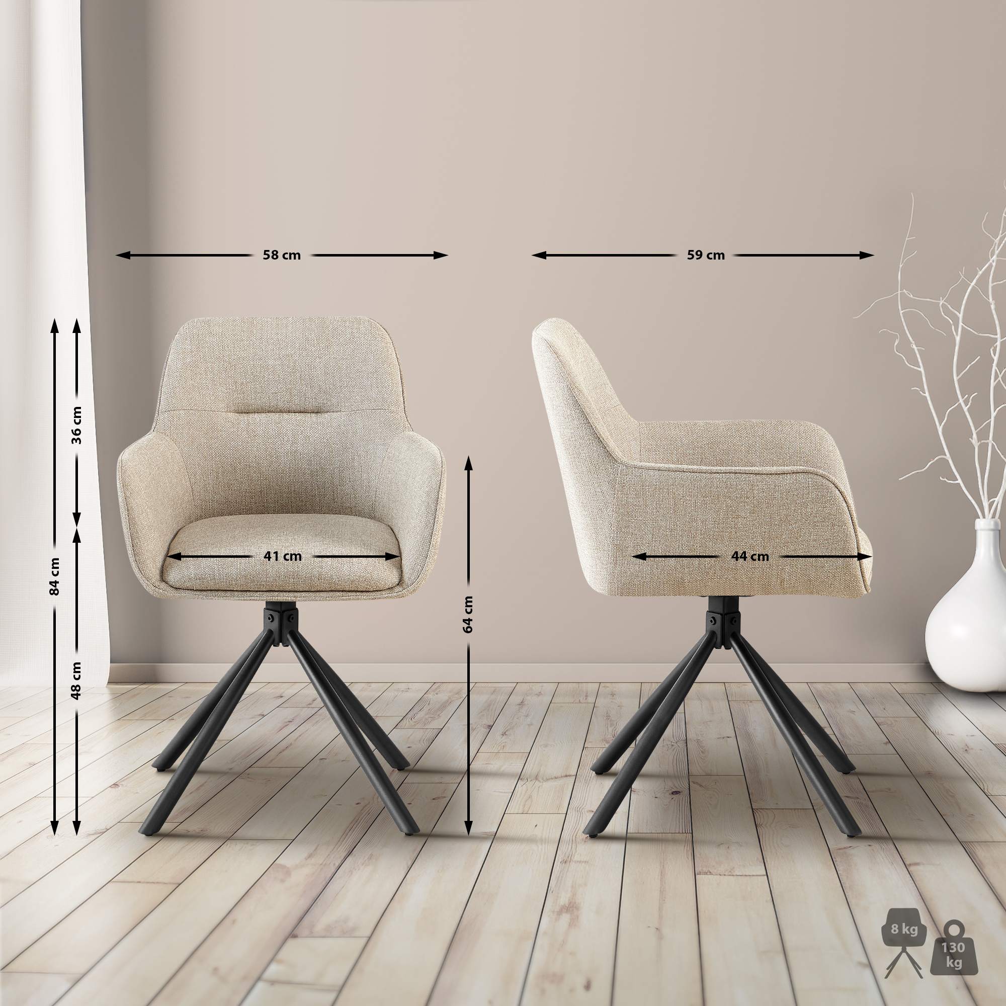 Silla de tela Tipton