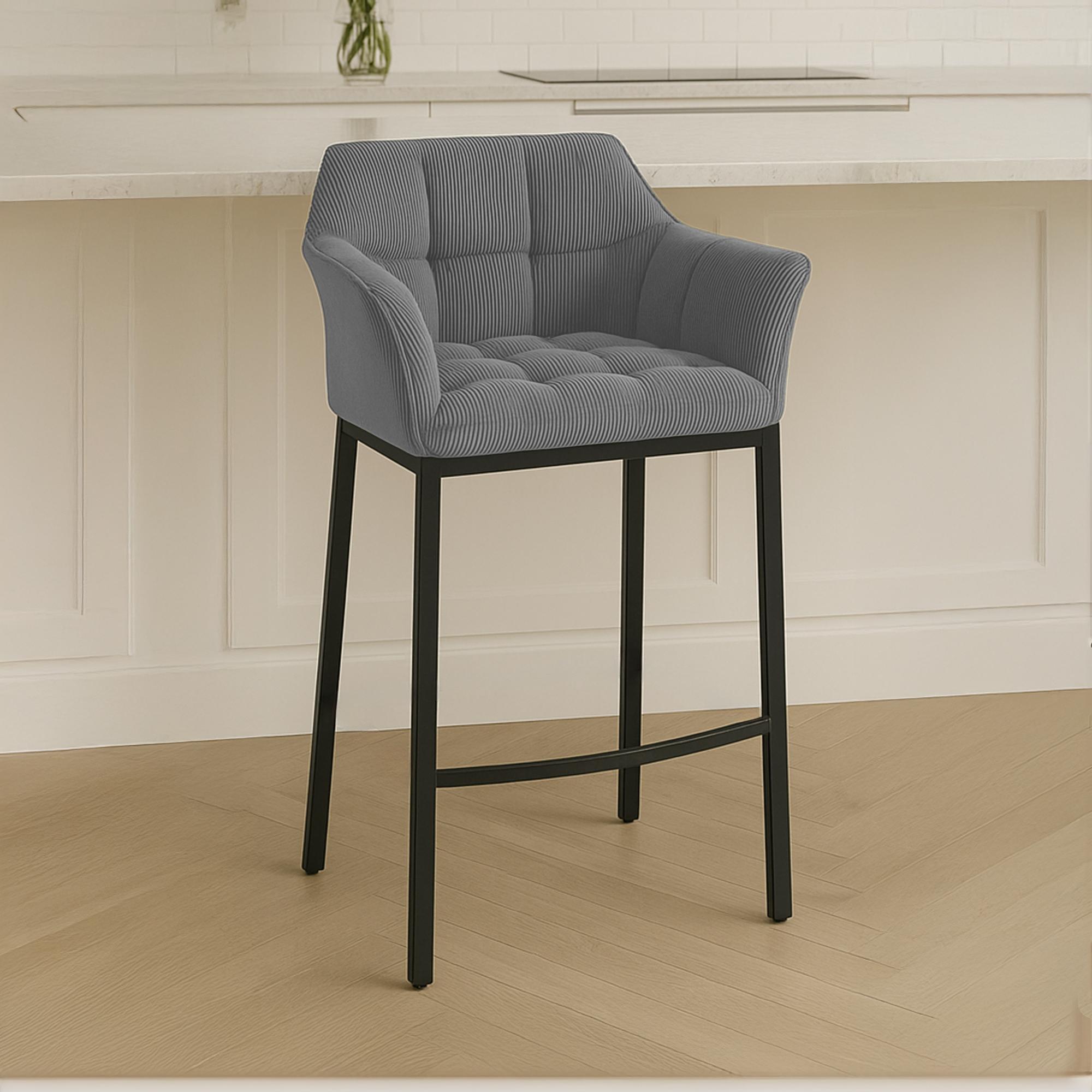 Taburete de bar Damaso Cord con base de cuatro patas