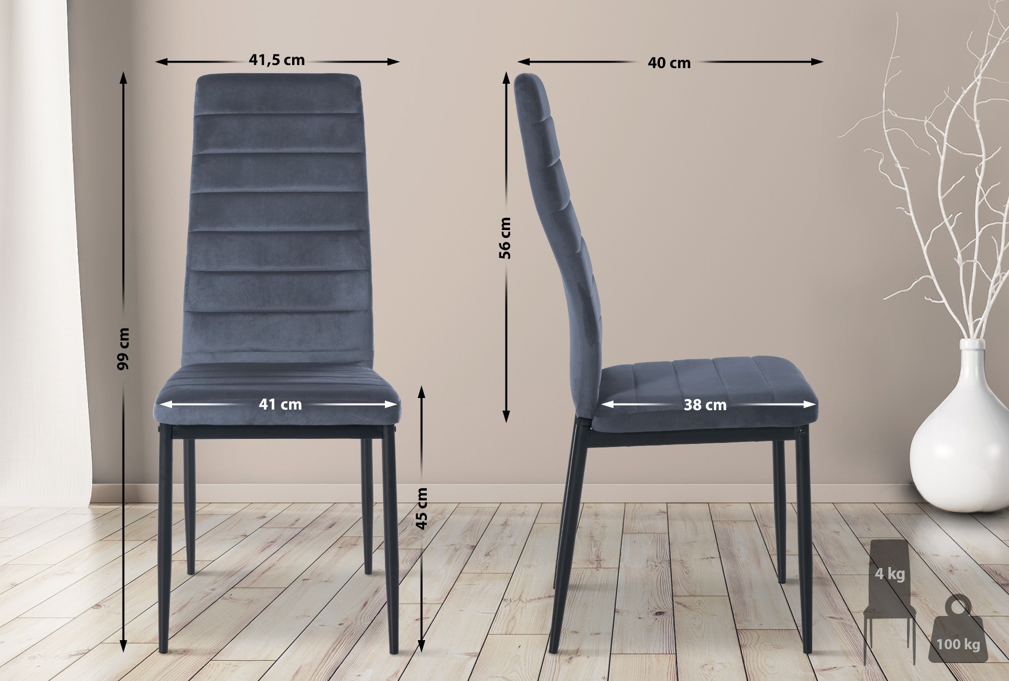 Juego de 4 sillas de comedor Mayfair
