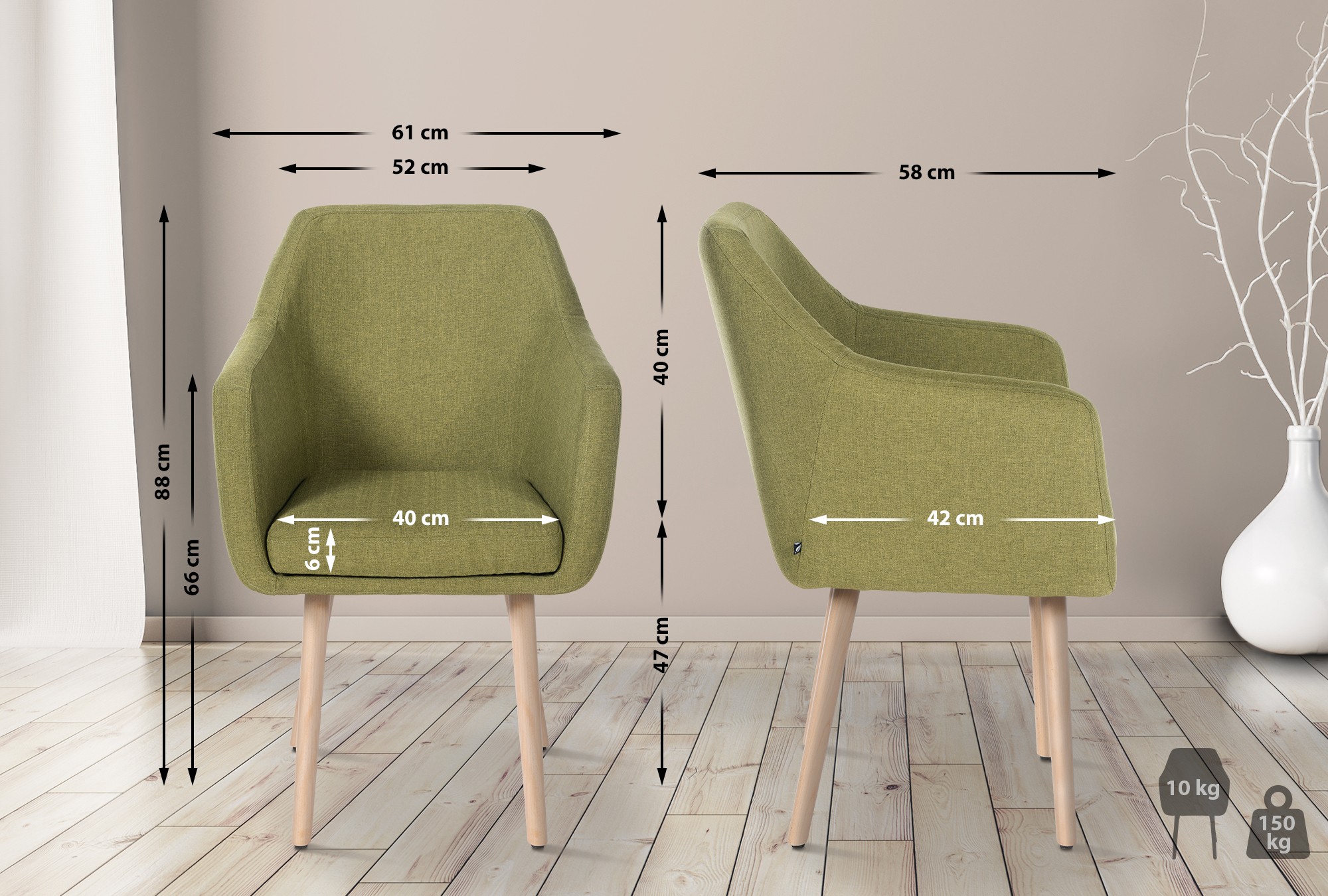 Silla De Salón Utrecht En Tela