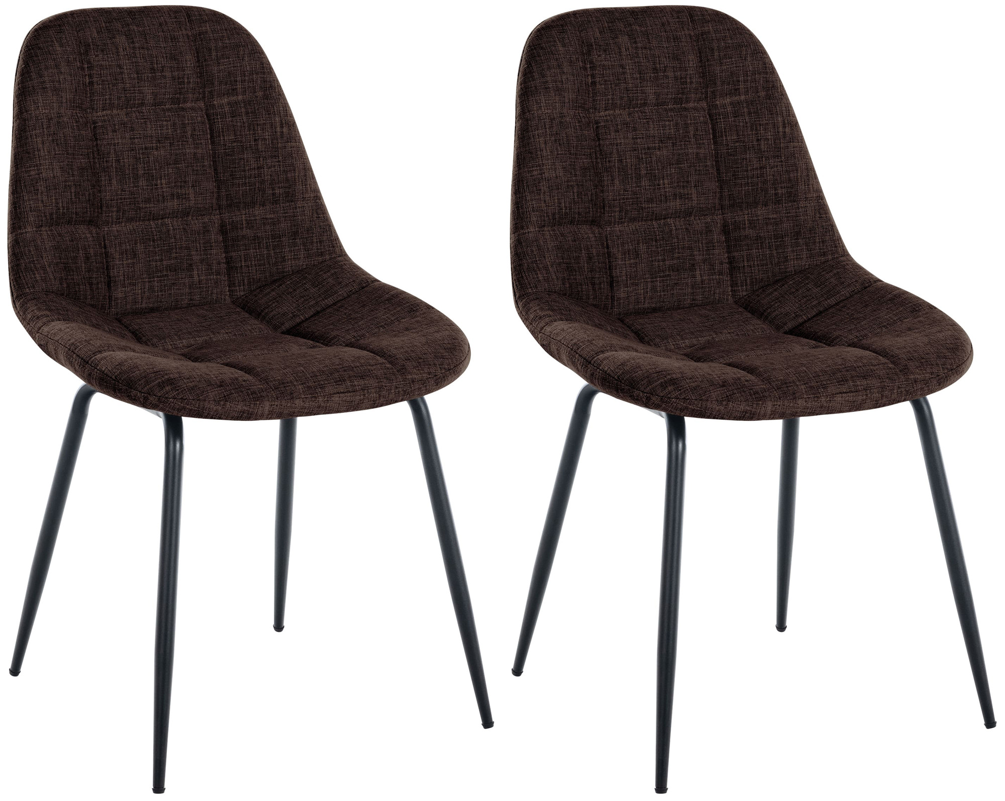 Set de 2 Sillas de comedor Tom en tela o polipiel