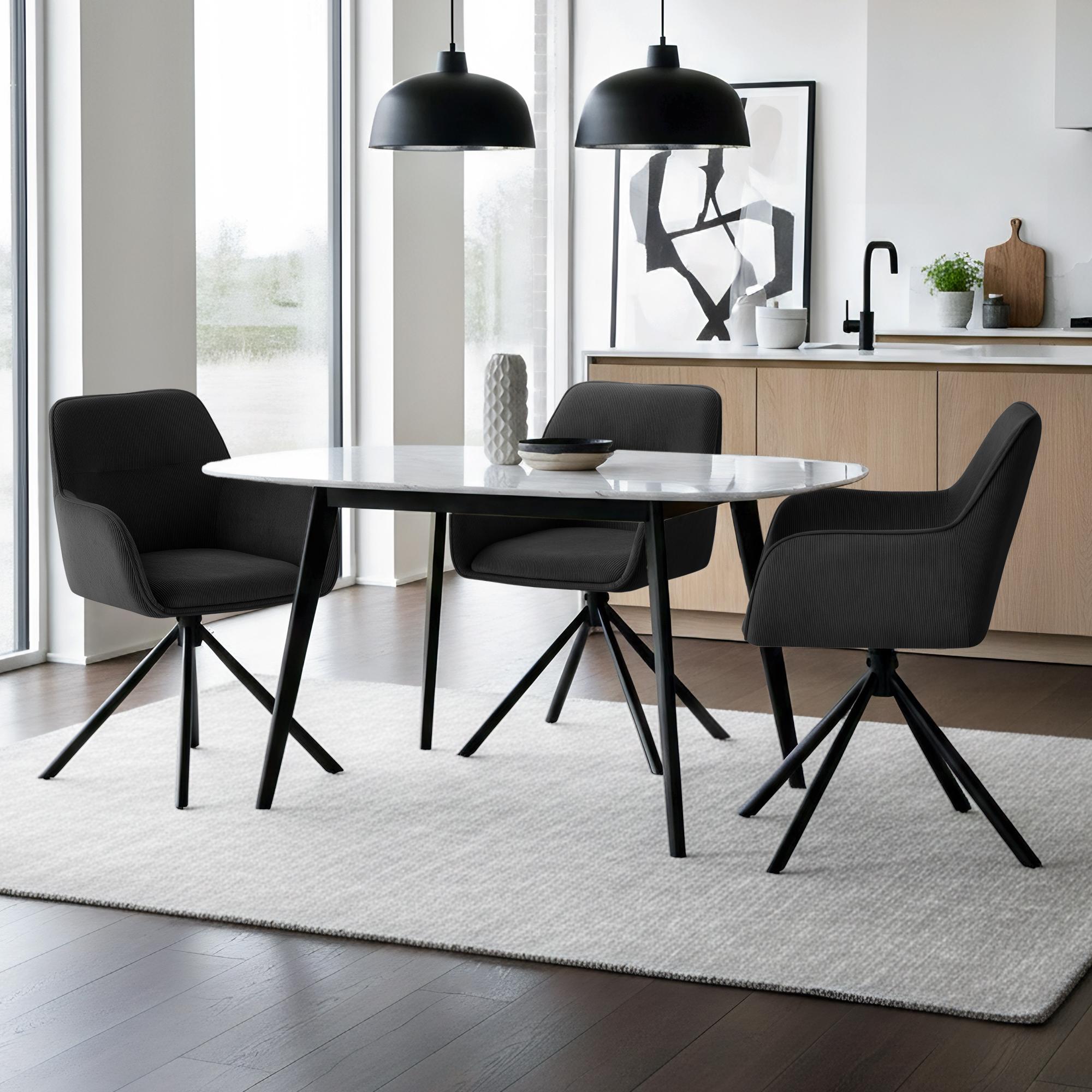 Silla de comedor Tipton de pana