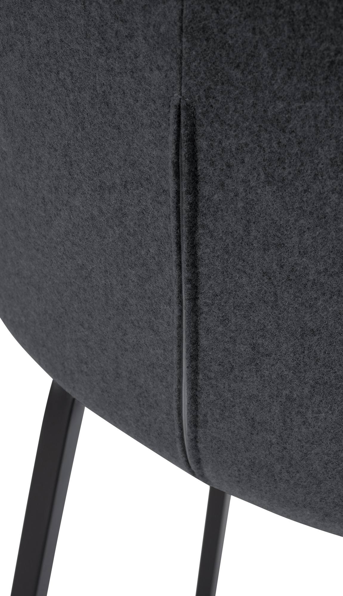 Taburete de bar Monea en fieltro & base de 4 patas