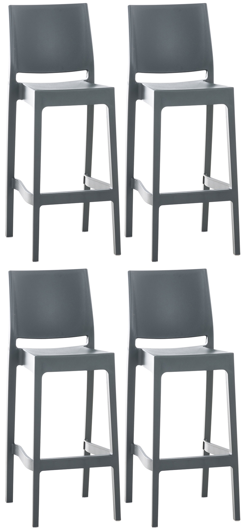 Juego de 4 taburetes de bar Maya de plastico