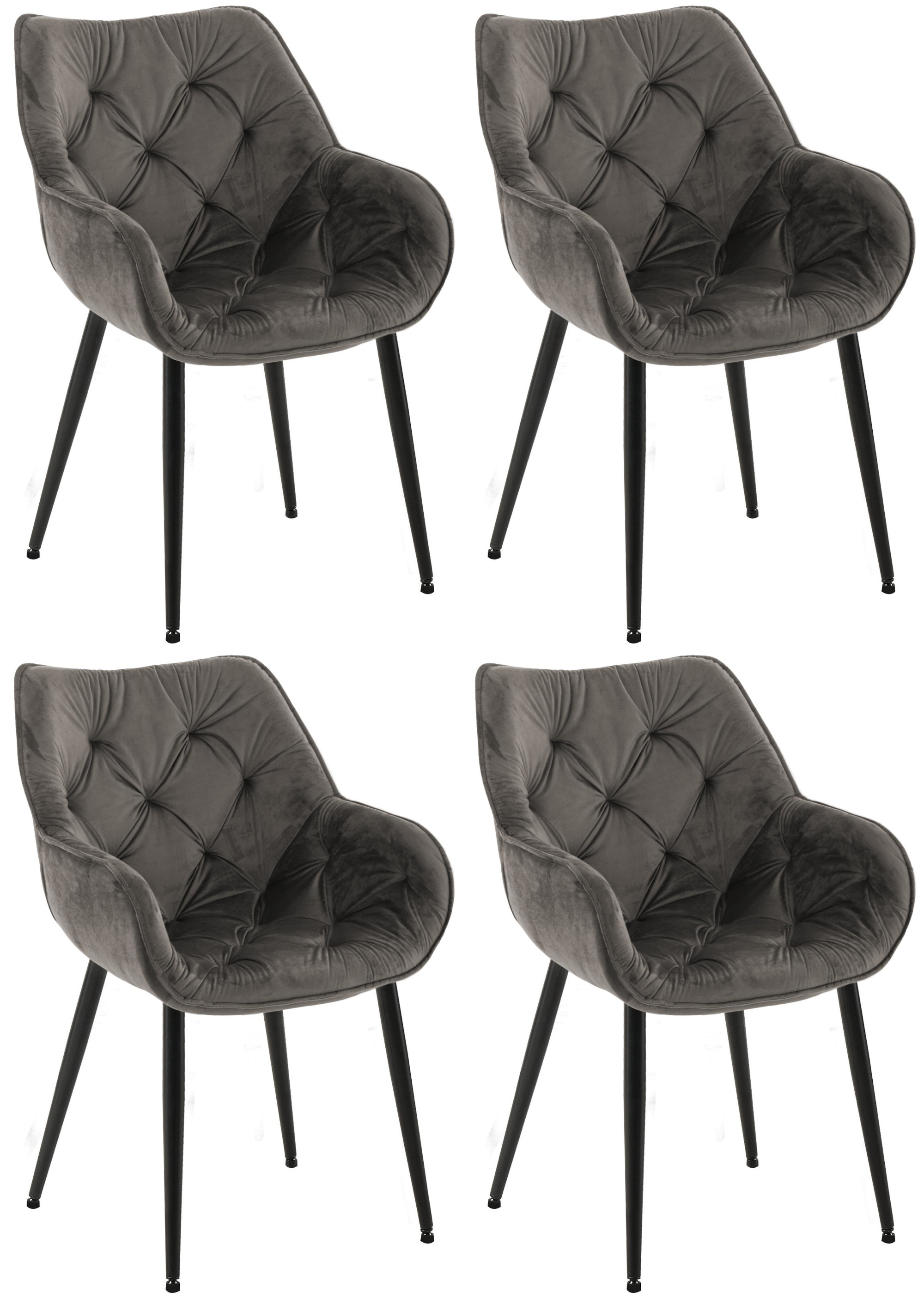 Set de 4 sillas Tanna de salón en terciopelo