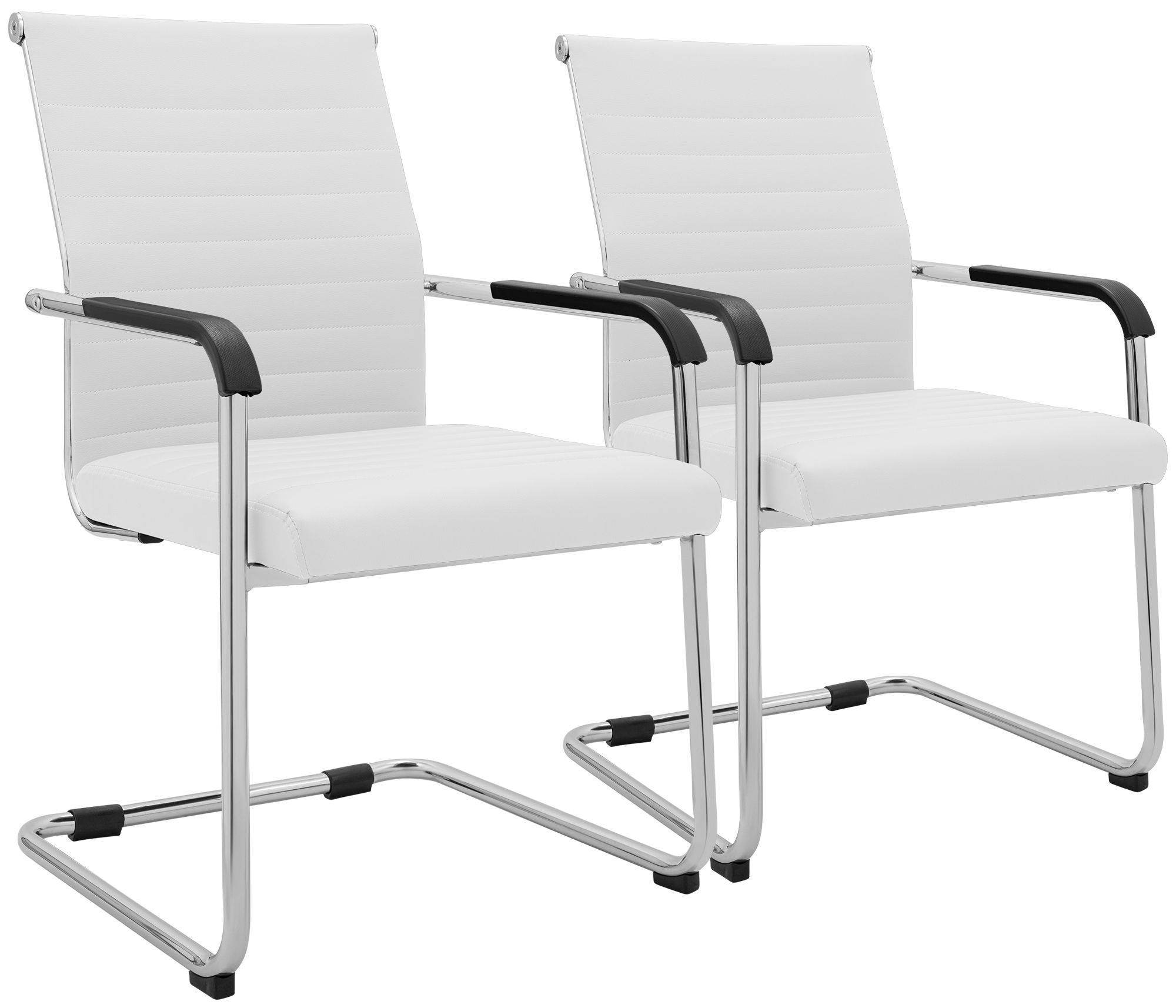 Juego de 2 sillas cantilever Hakon con efecto piel